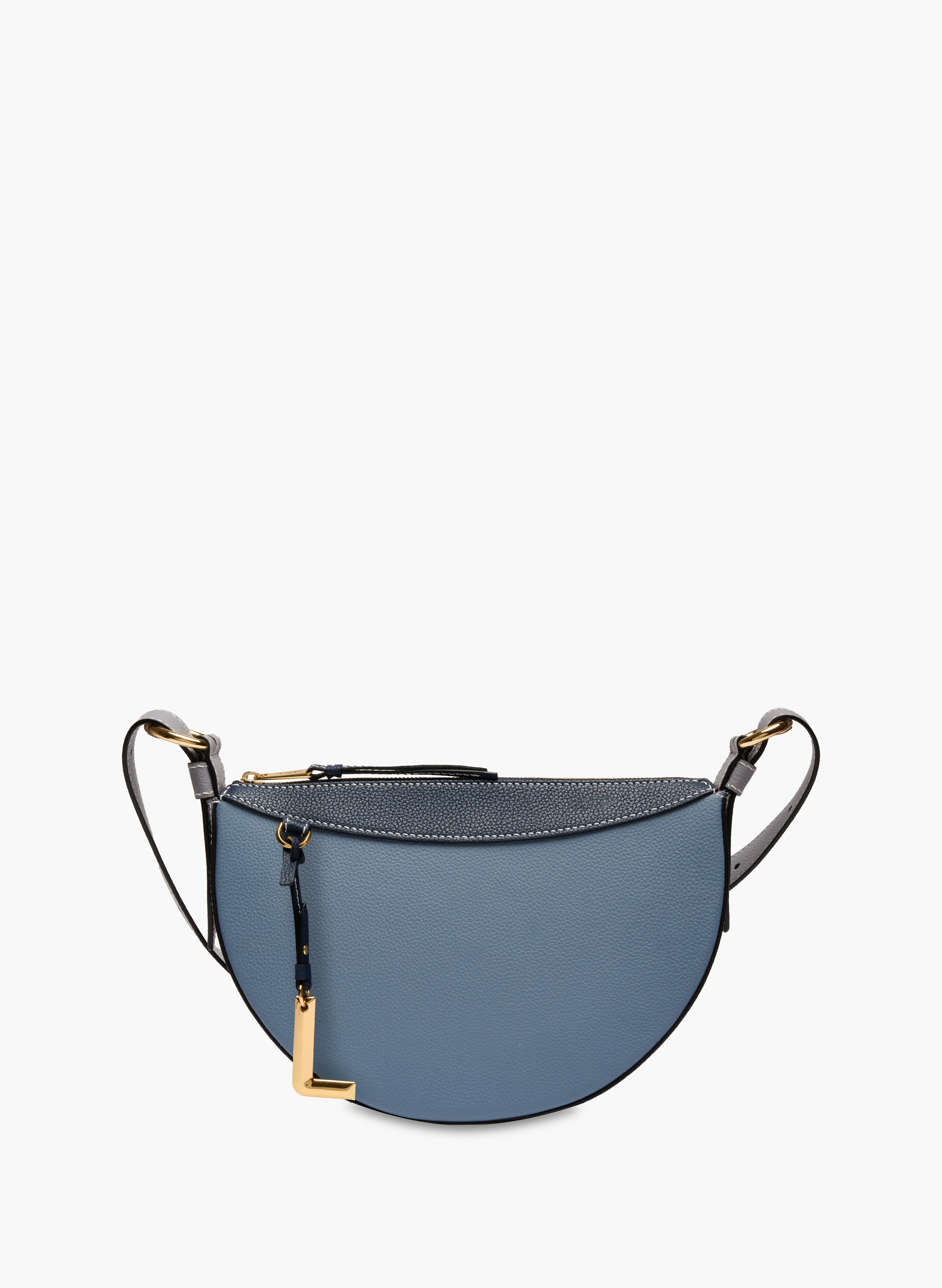 Sac porté croisé demi lune faubourg de lancel en cuir LANCEL Bleu