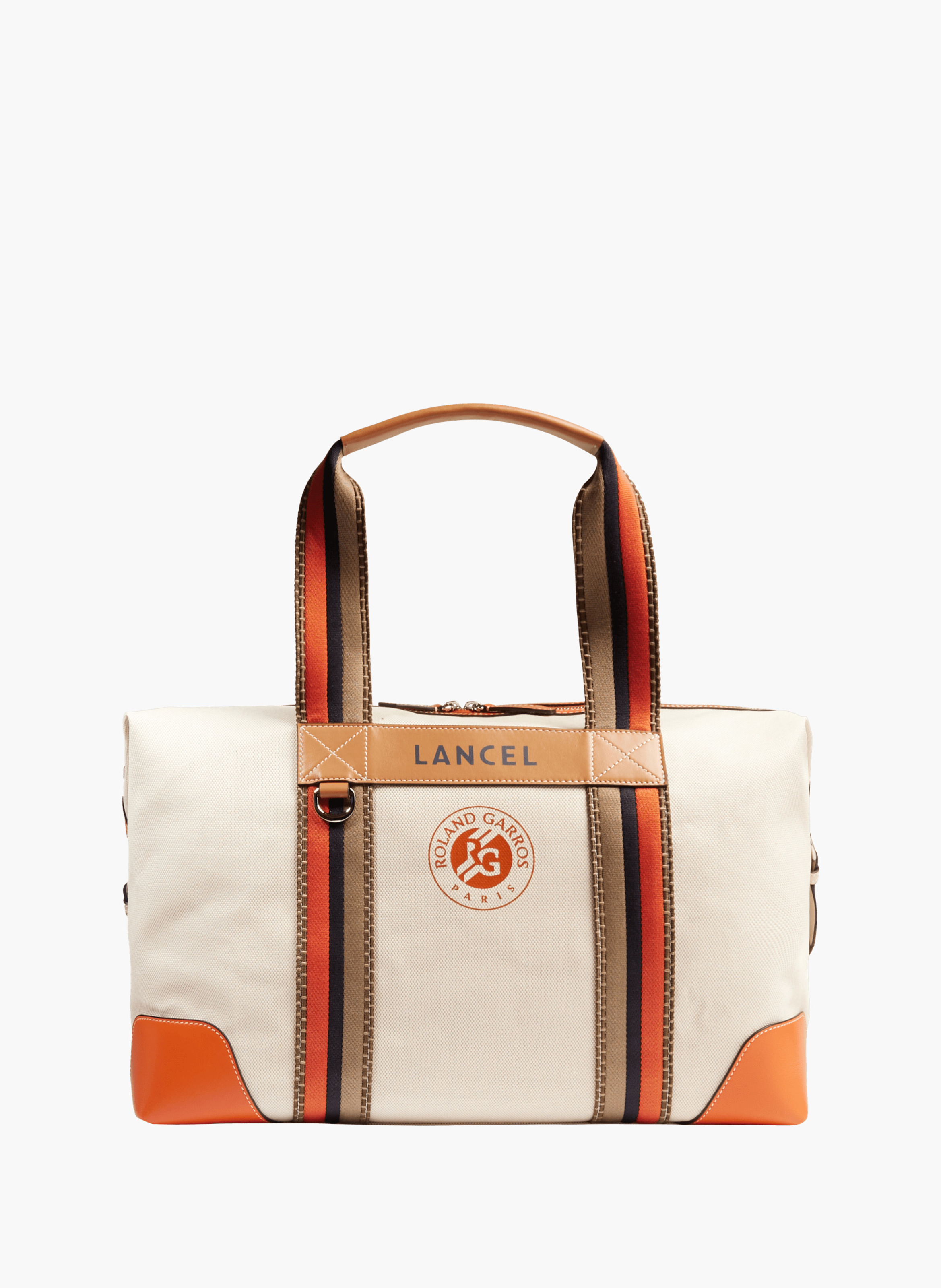 Sac week end 45 lancel x roland garros en coton LANCEL Beige