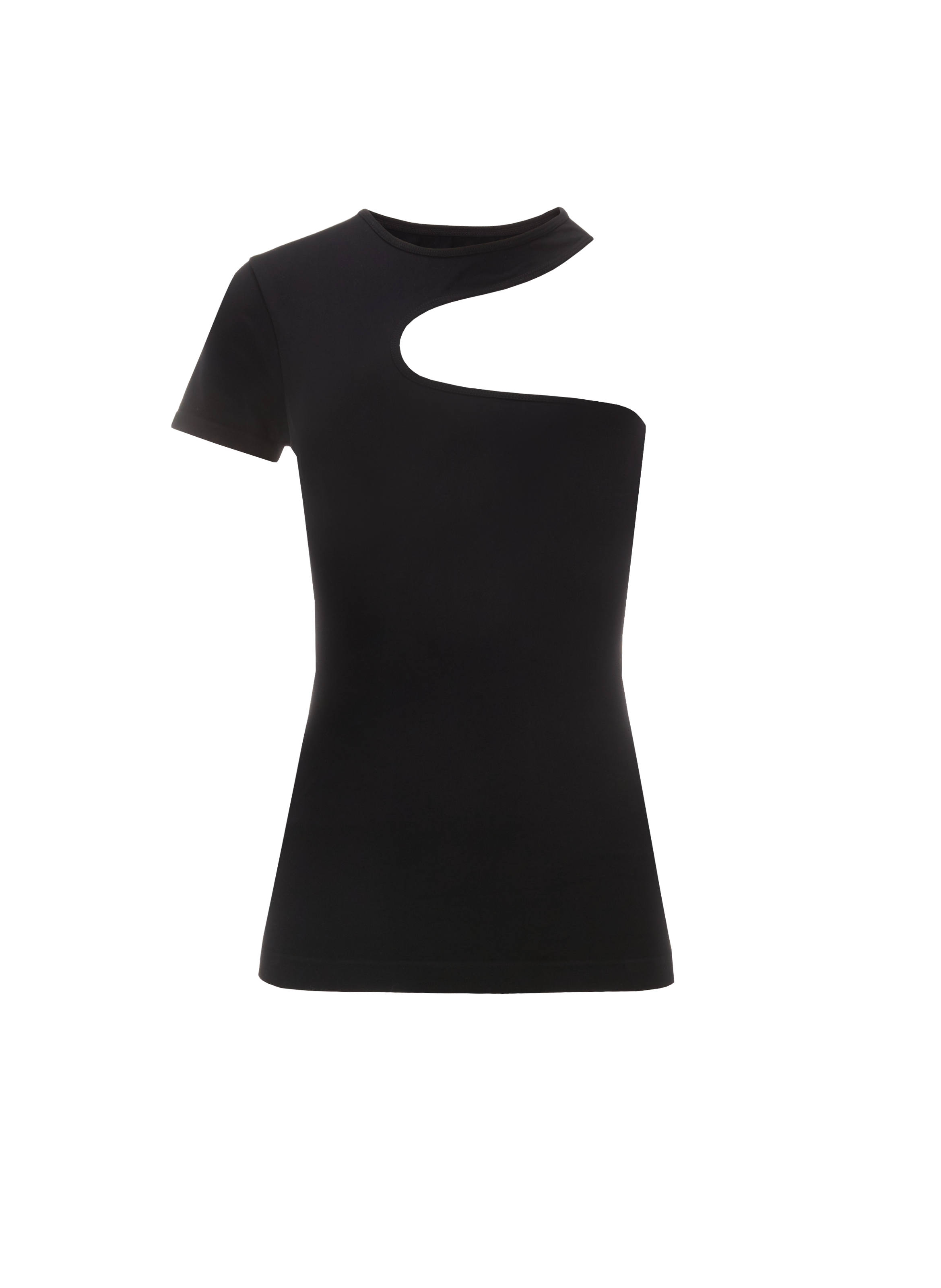 T-shirt asymétrique en jersey stretch