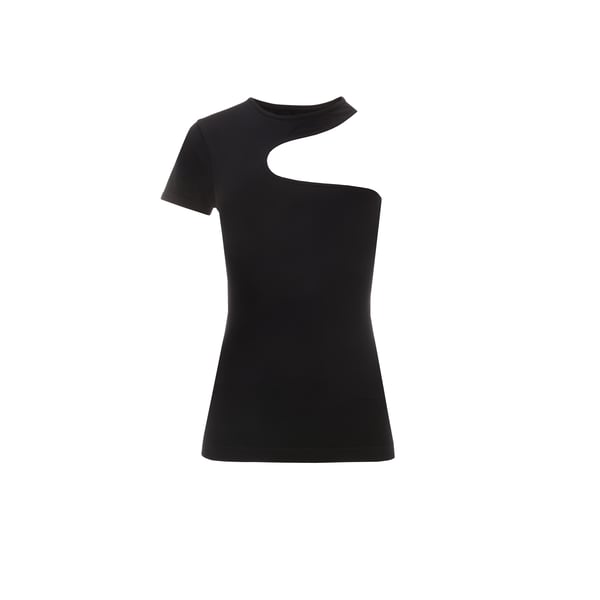 T-shirt asymétrique en jersey stretch