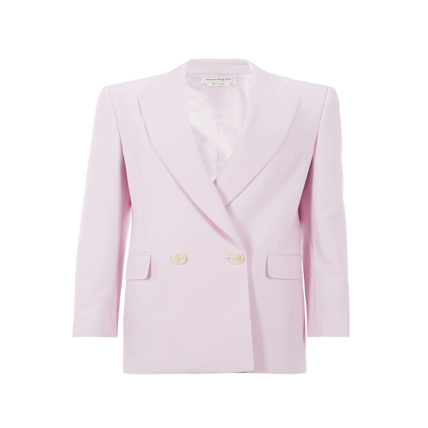 Shop Alexander Mcqueen Tailored Wool Jacket In Pink