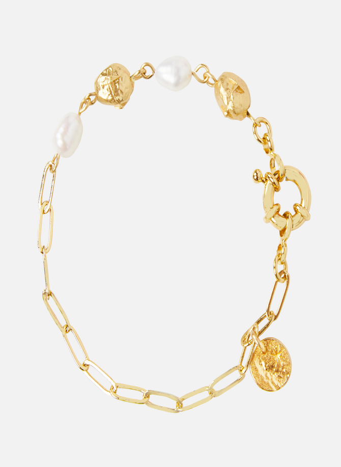 Bracelet chaîne à maillon long et perles en laiton koraa SESSUN