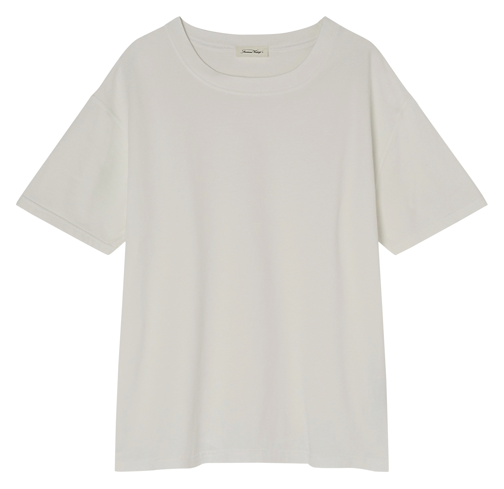 Tee-shirt regular-fit col rond en coton fizvalley AMERICAN VINTAGE Blanc