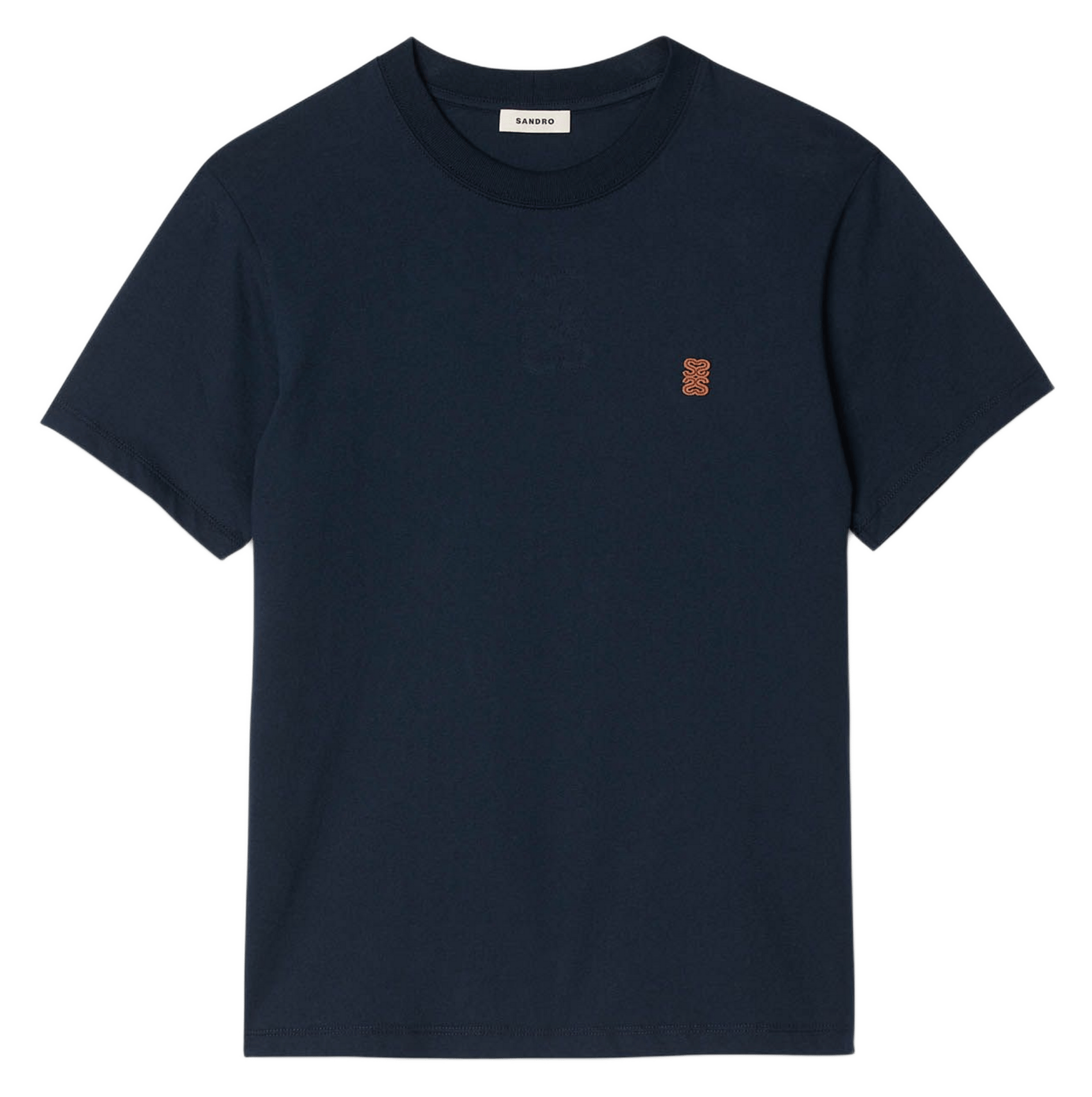 Tee-shirt col rond en coton SANDRO Bleu