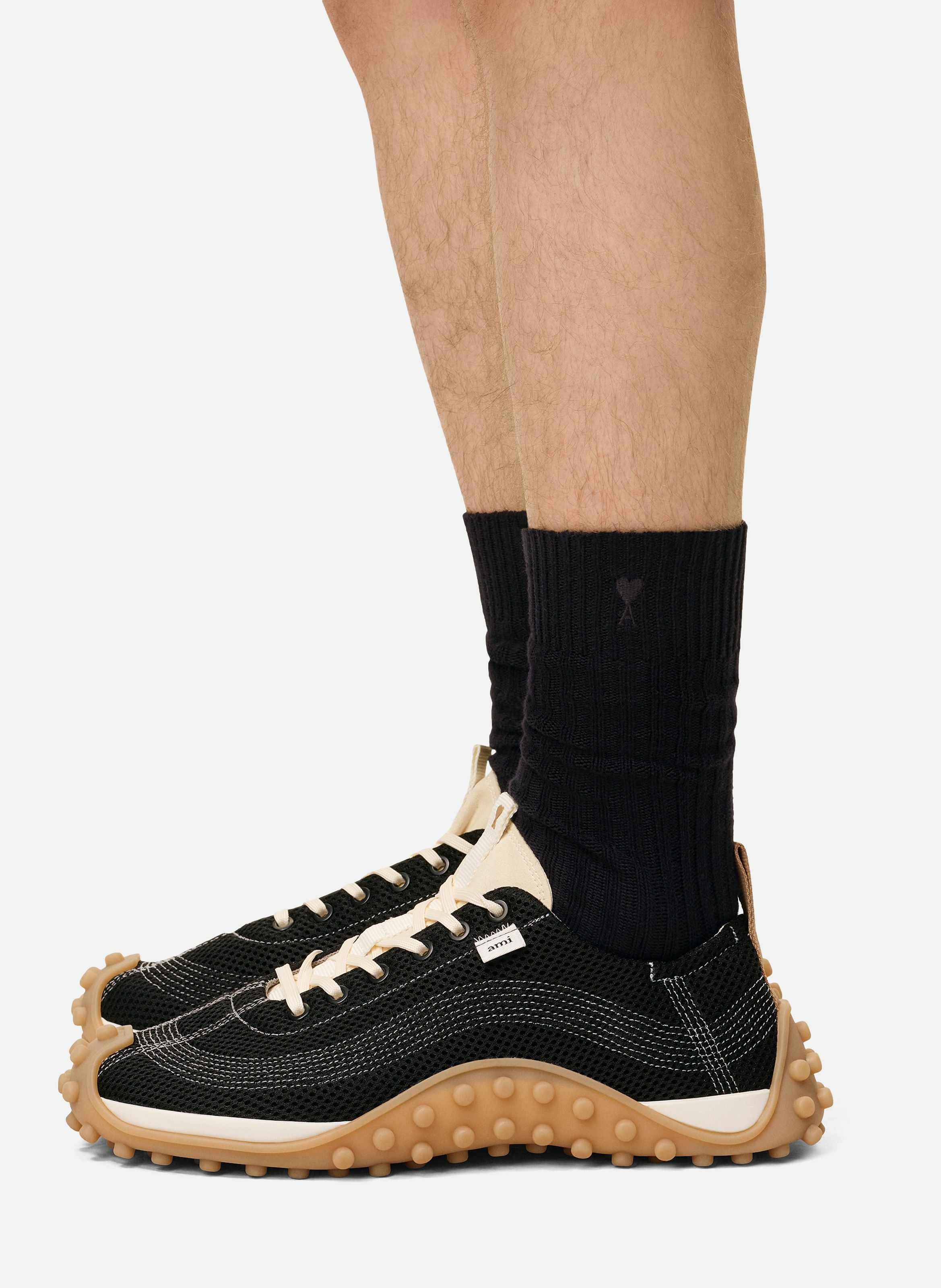 Pack Trois Chaussettes Ami De Coeur Noir unisexes AMI PARIS Blanc