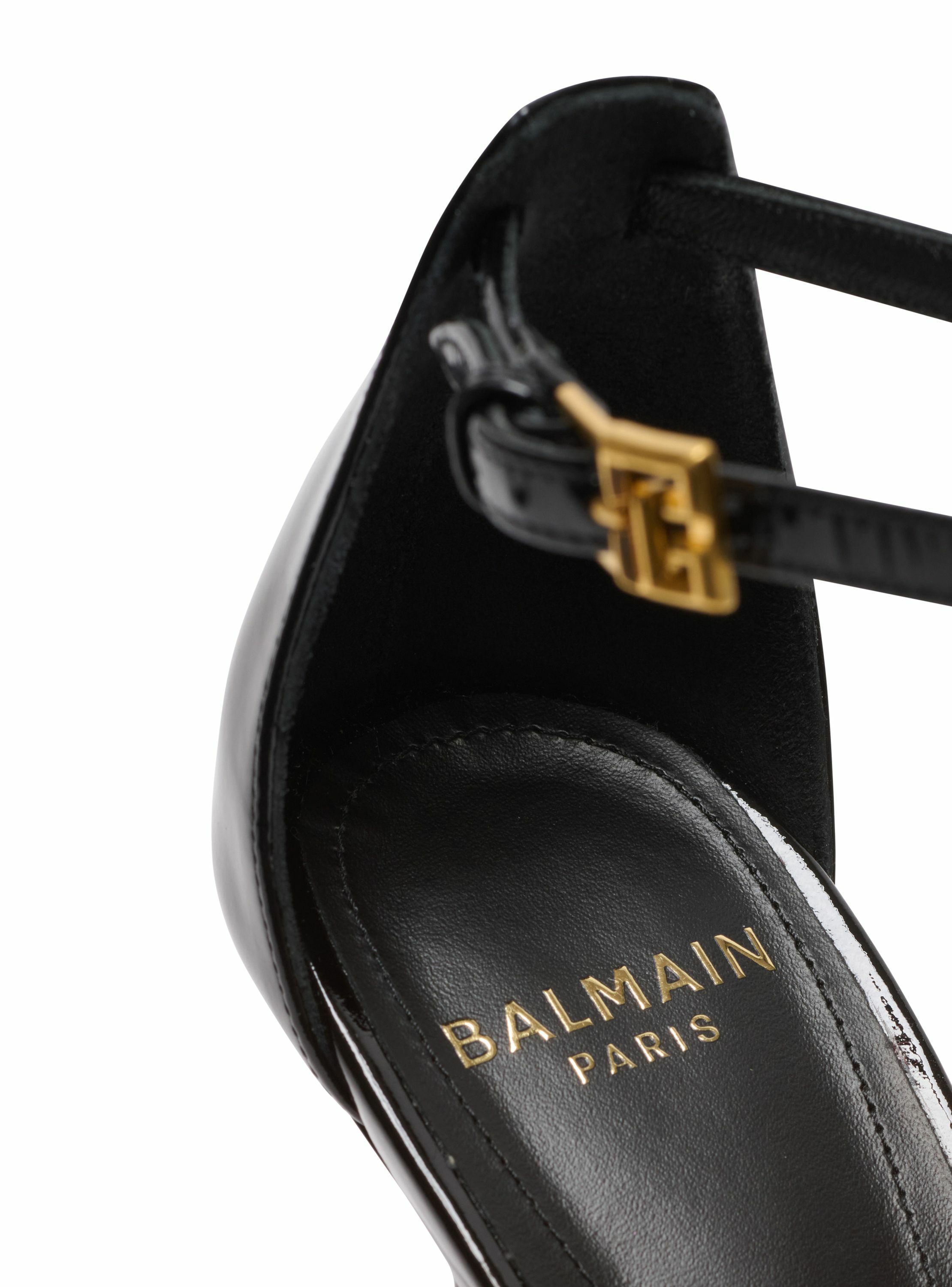 Escarpins sync en cuir verni à bout pointu BALMAIN Noir