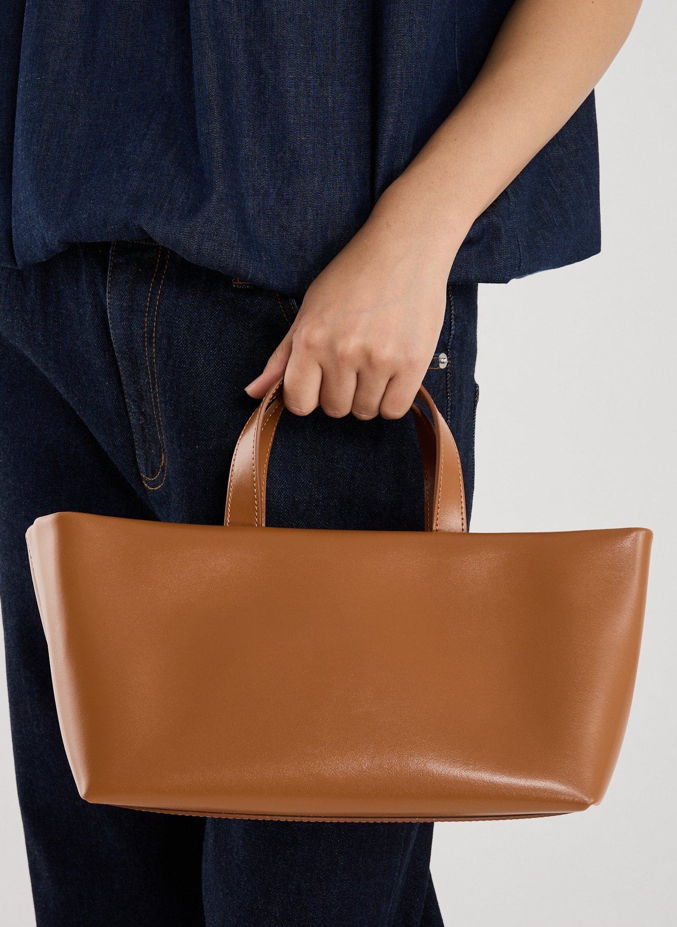 Sac à main Eliot en cuir verni  SAISON 1865 Marron