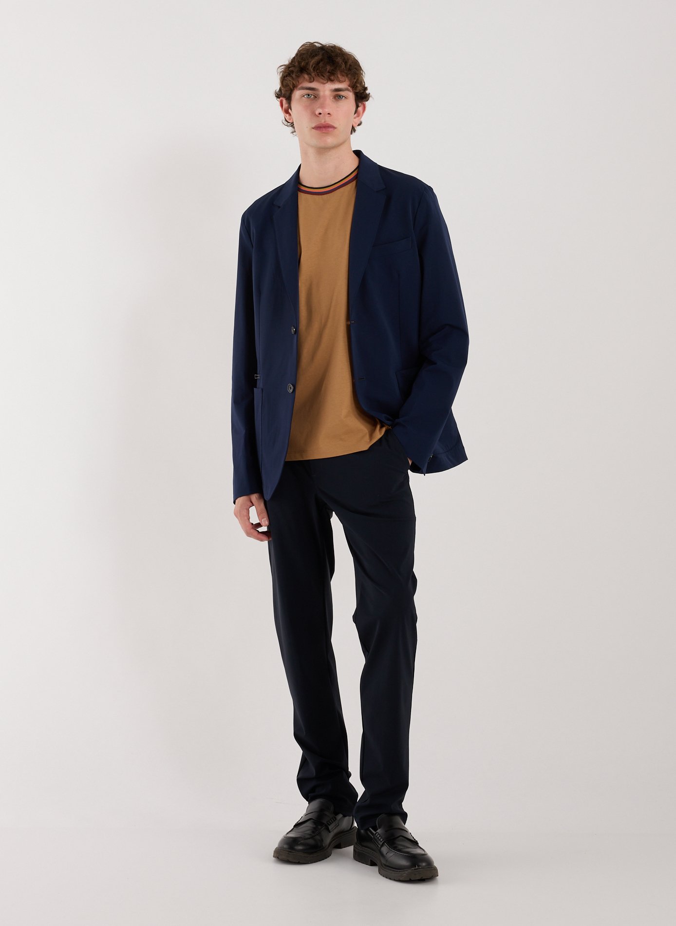 Straight blazer with tailored collar PAUL SMITH Blue