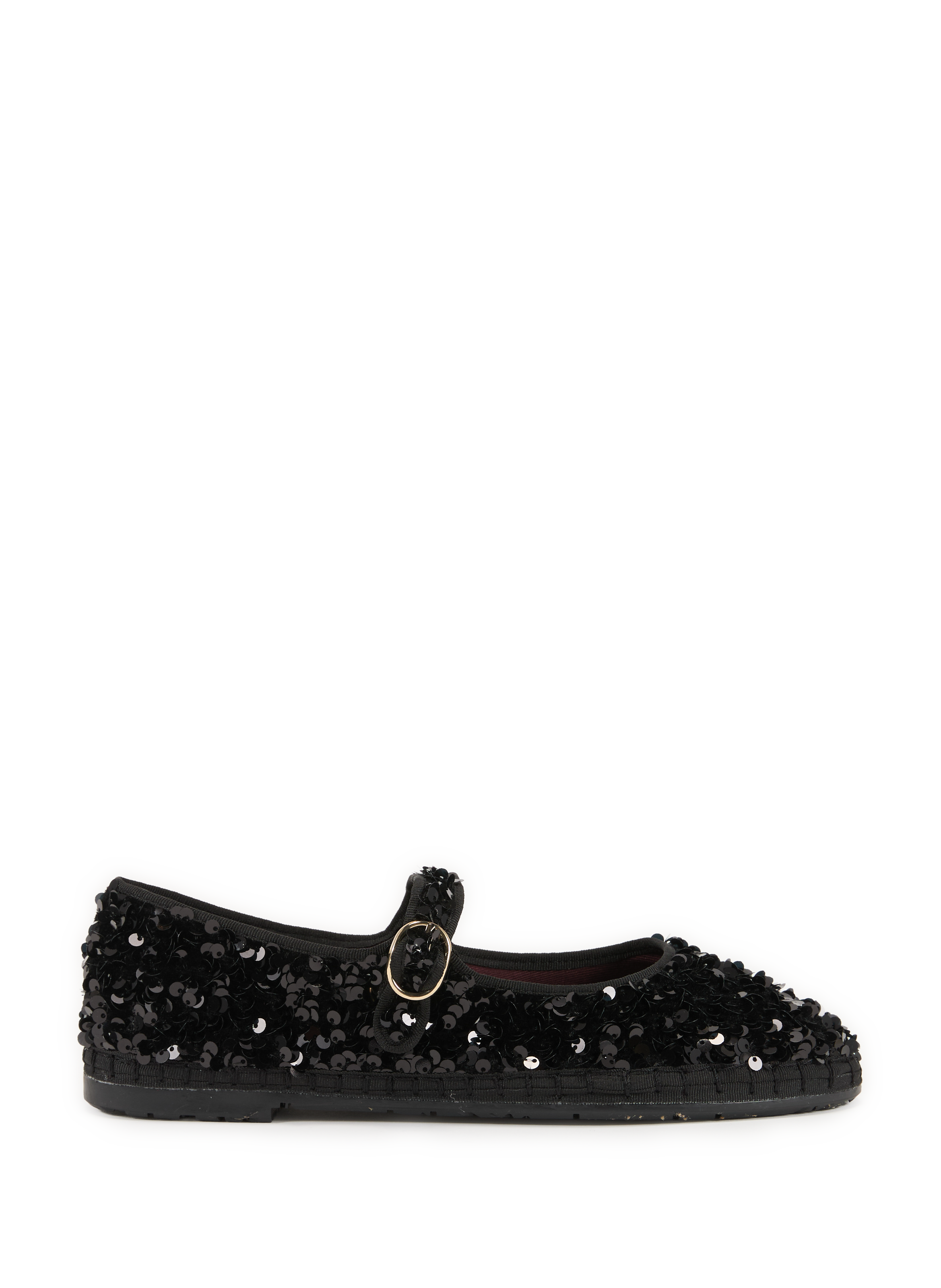 FLABELUS Sequined cotton blend ballet flats Black