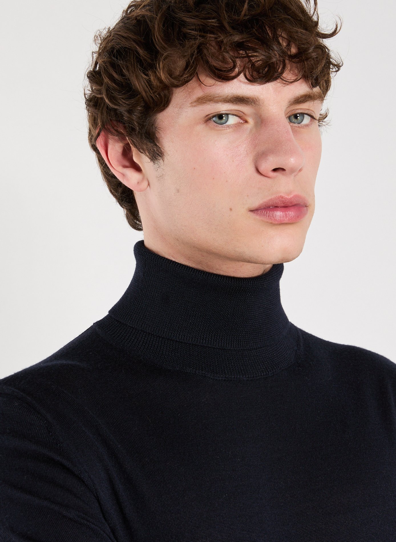 Merino wool and silk turtleneck jumper HACKETT Blue
