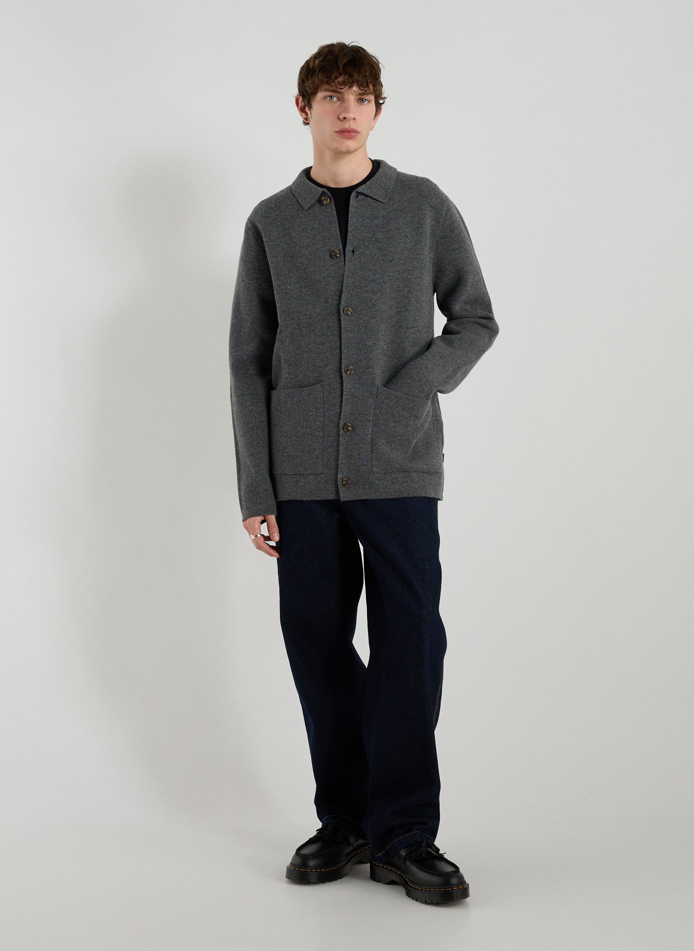 Moroto buttoned cardigan in blended wool ECOALF Grey