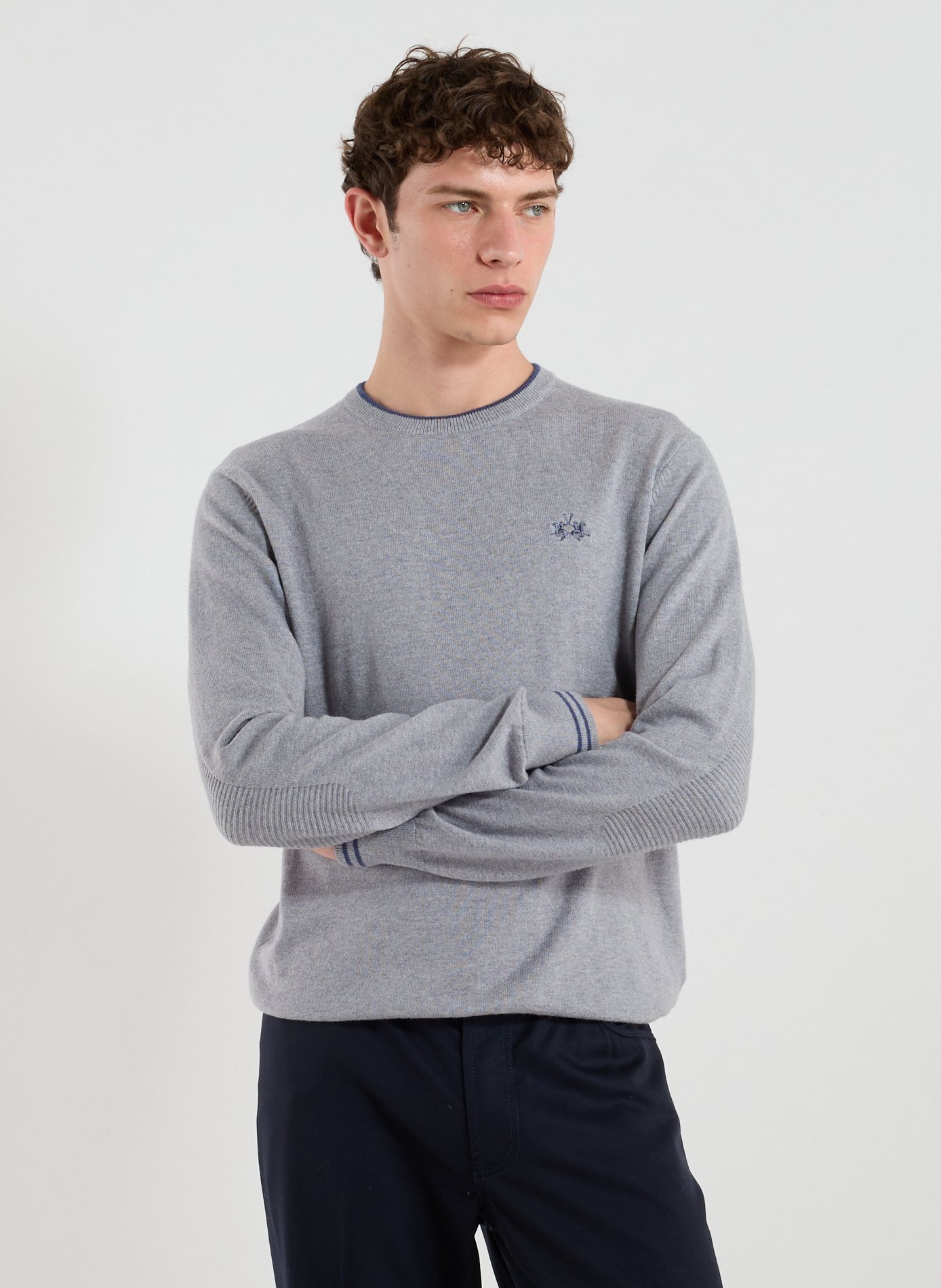 LA MARTINA Cotton-blend jumper Grey