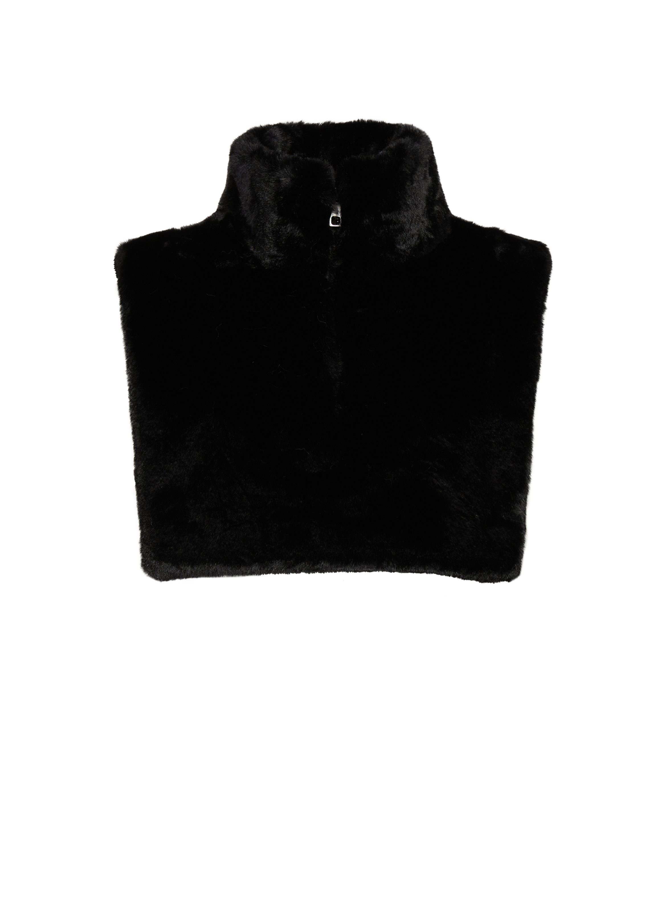 APPARIS Veste courte sans manches en fourrure Black