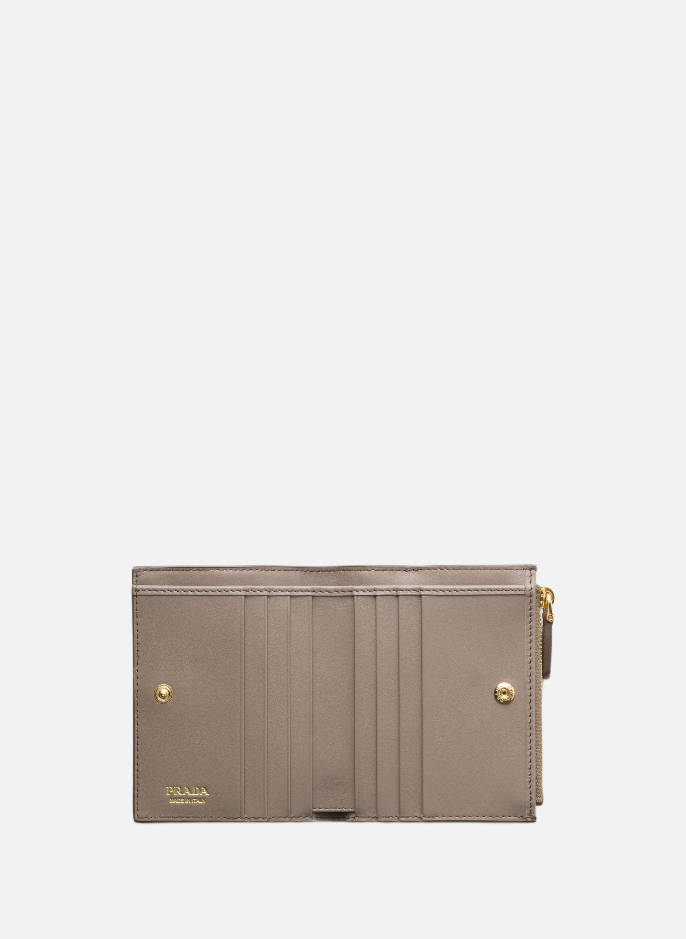 Petit portefeuille en cuir PRADA Gris