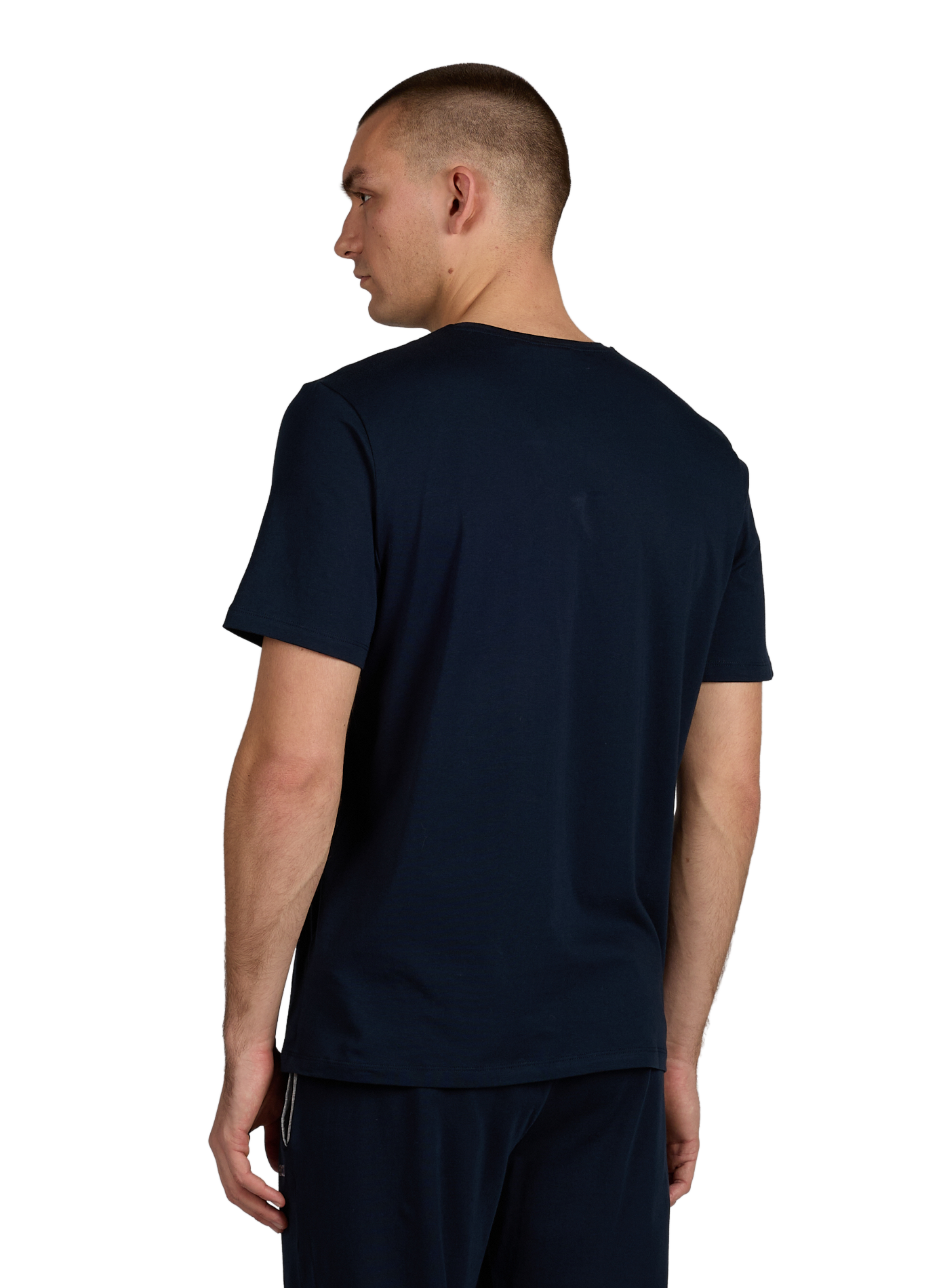 Plain round neck t-shirt in blended cotton BOSS Blue