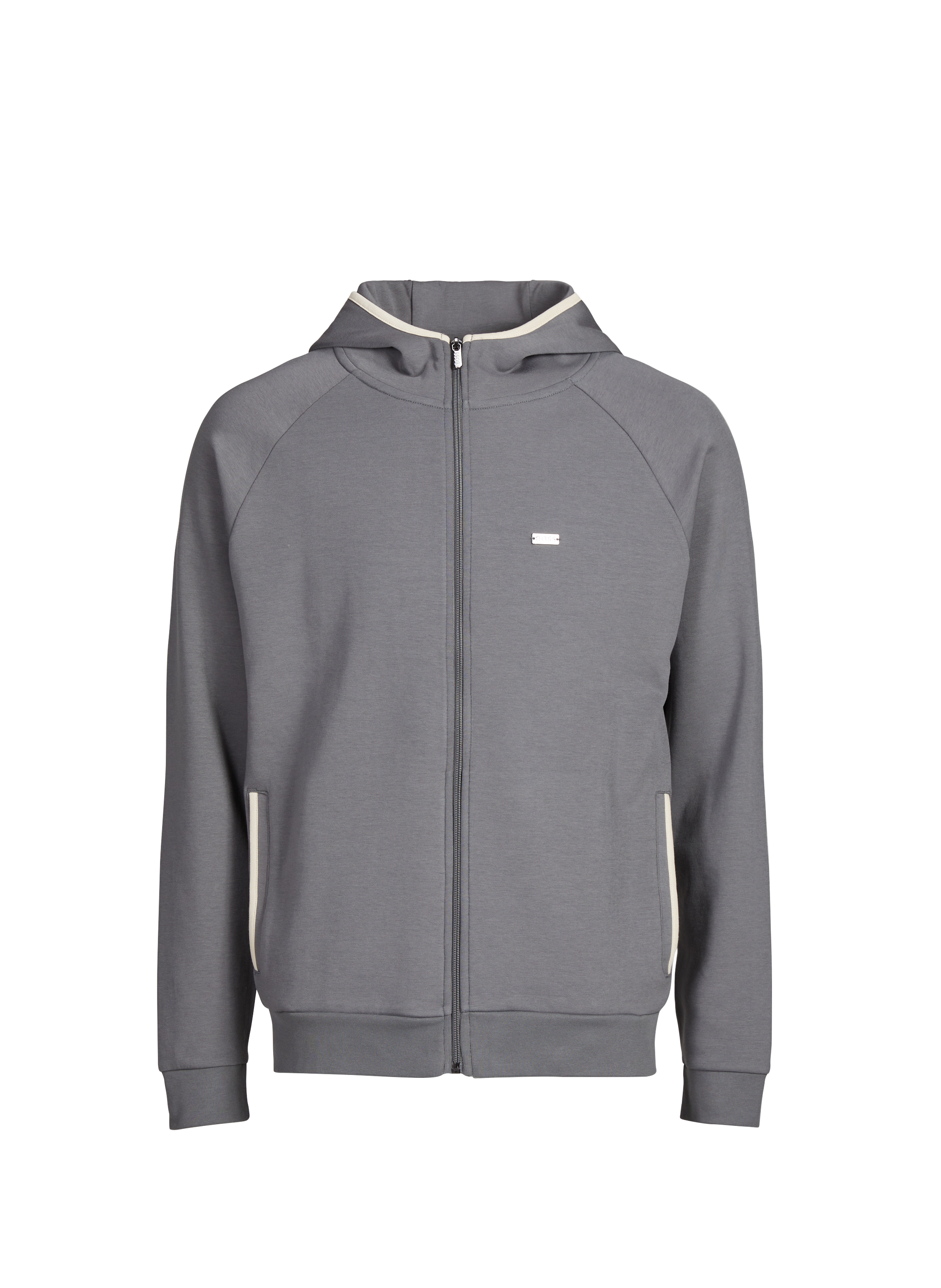 Gilet à capuche en coton mélangé BOSS Gris