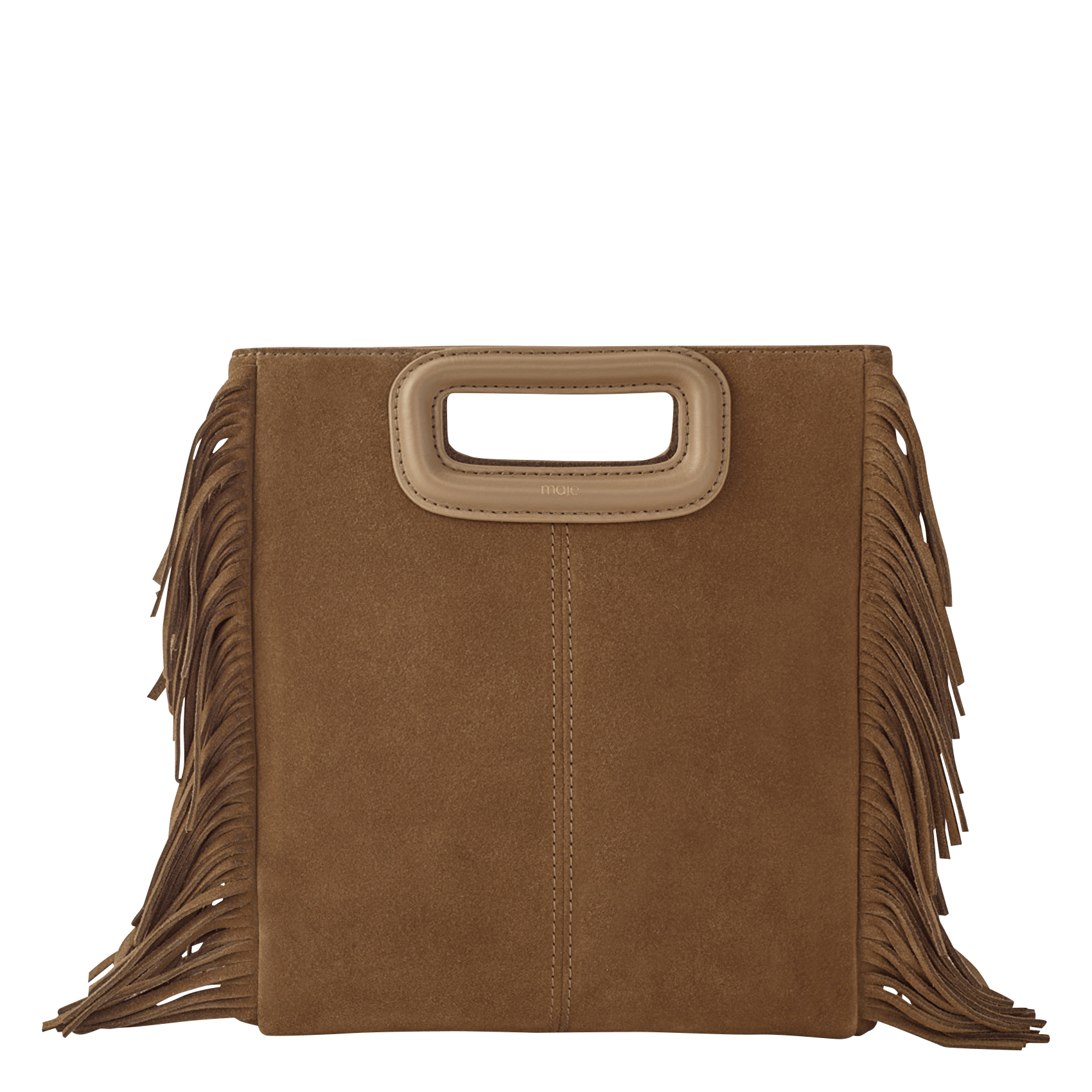 Sac bandoulière à studs en cuir m MAJE Beige