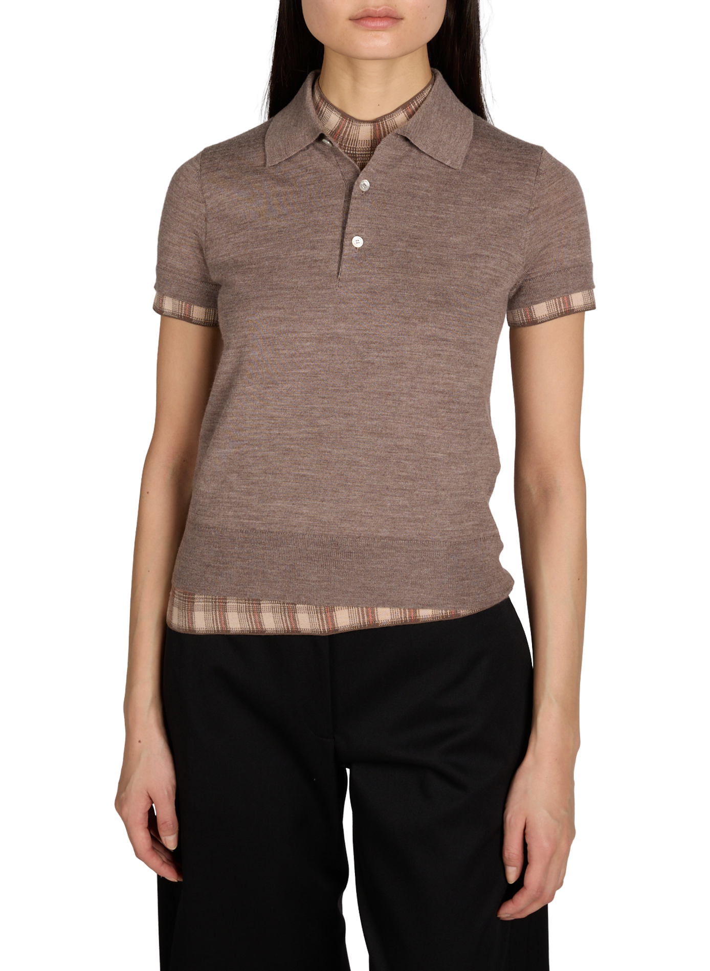 Polo avec doublure en laine RWS ACNE STUDIOS Marron