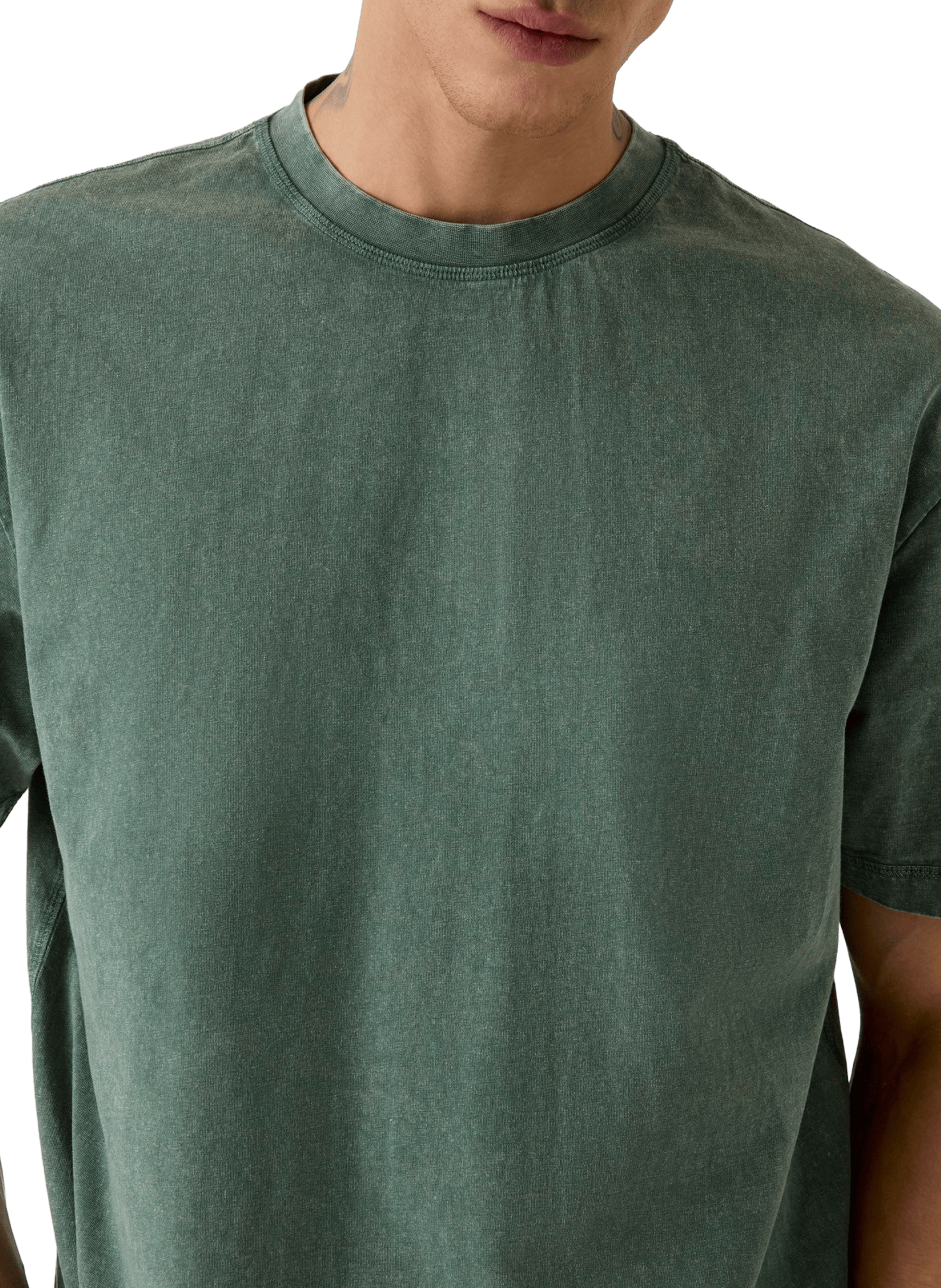 T-shirt droit en coton GUESS Vert
