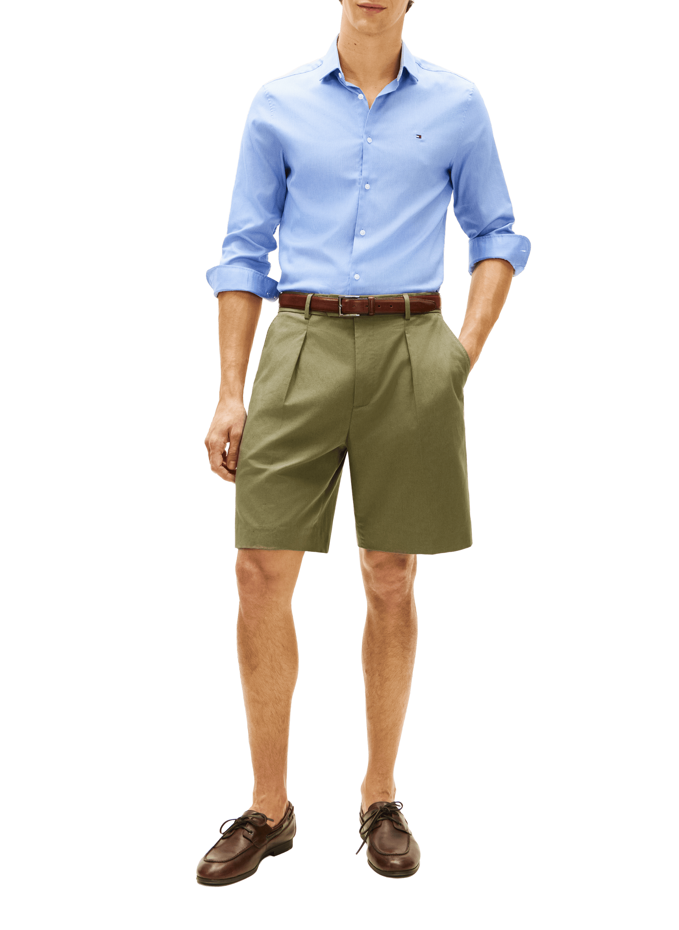 Straight cotton blend Shirt TOMMY HILFIGER Blue