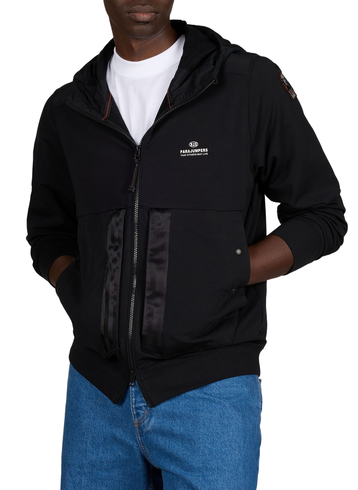 Sweat zippée à capuche en coton mélangé PARAJUMPERS Noir