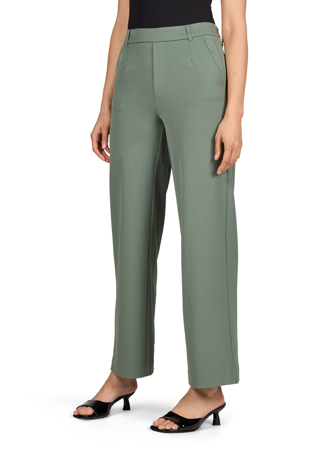 High-waisted wide-leg pants VILA Green