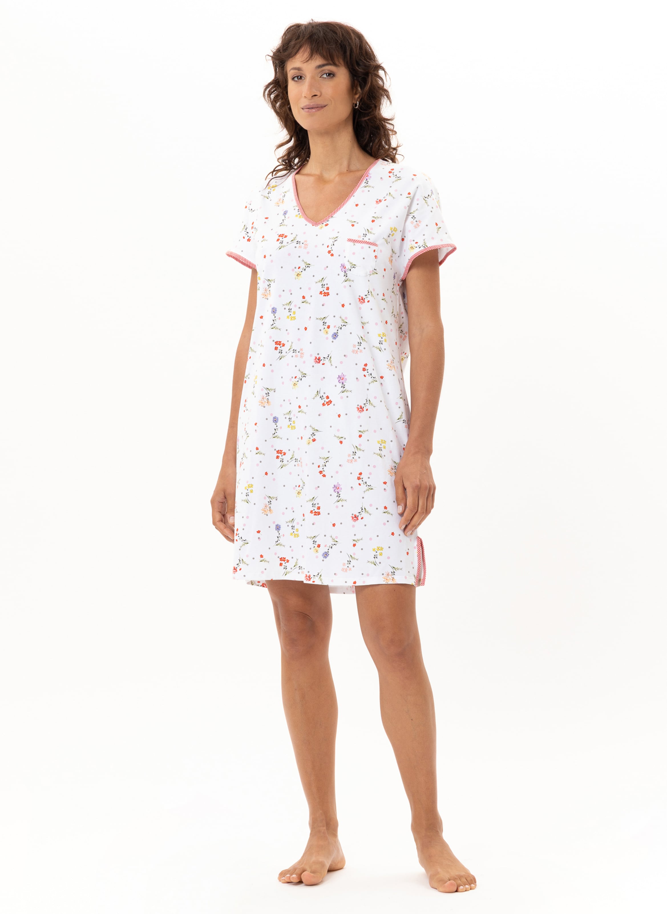 Chemise de nuit en coton daisy 201 LE CHAT Multicolore