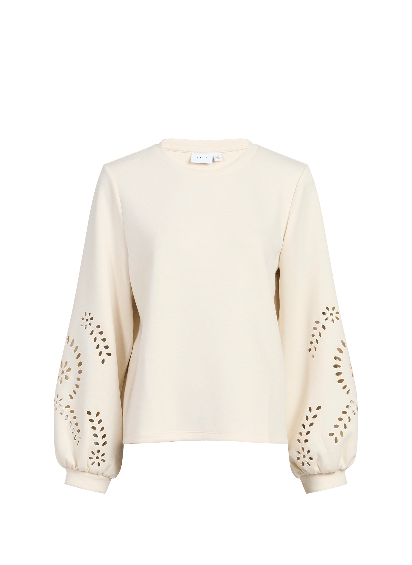 Sweatshirt with pierced sleeves VILA Beige