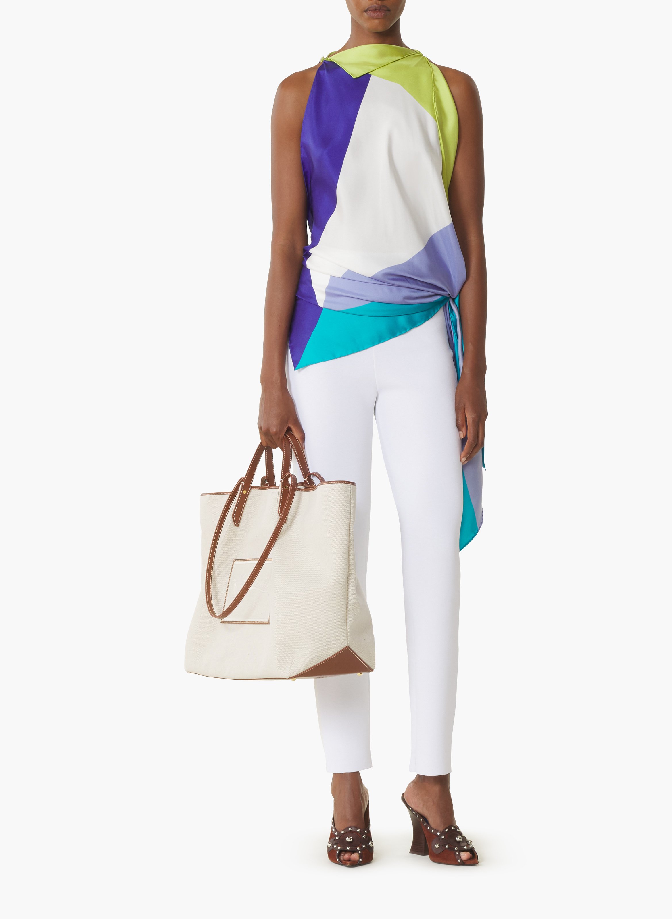 Sac cabas catch en canvas LANVIN Beige