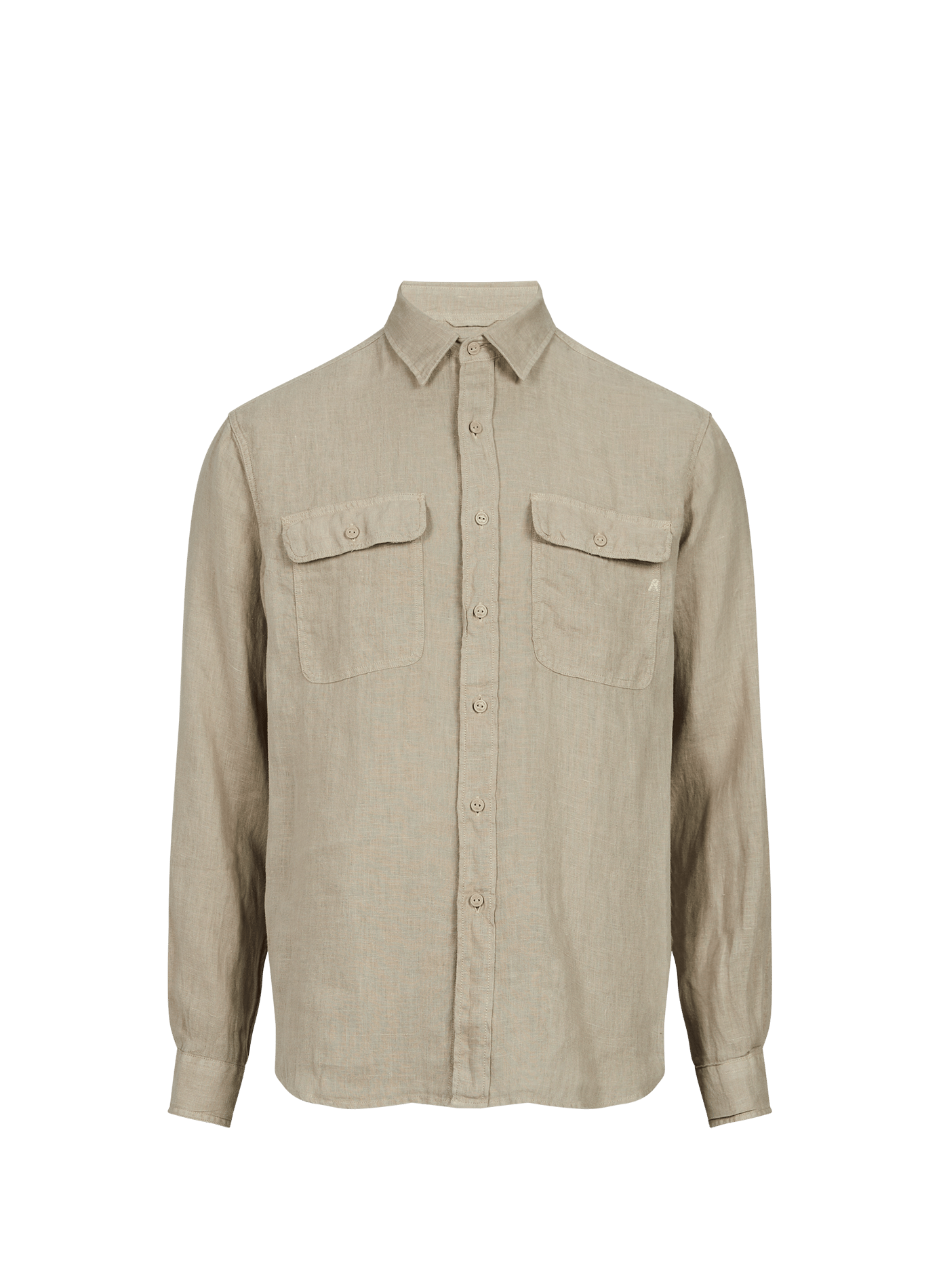 Straight linen shirt with pockets REPLAY Khaki
