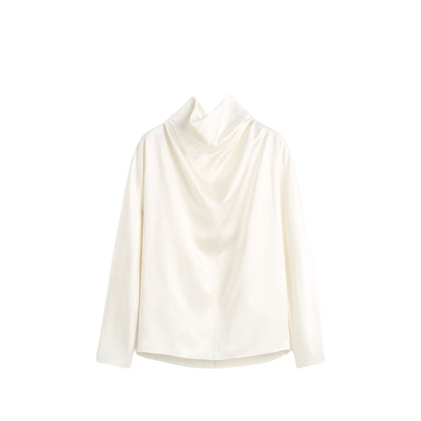 Blouse satinée avec col écharpe Blouse satinée avec col écharpe