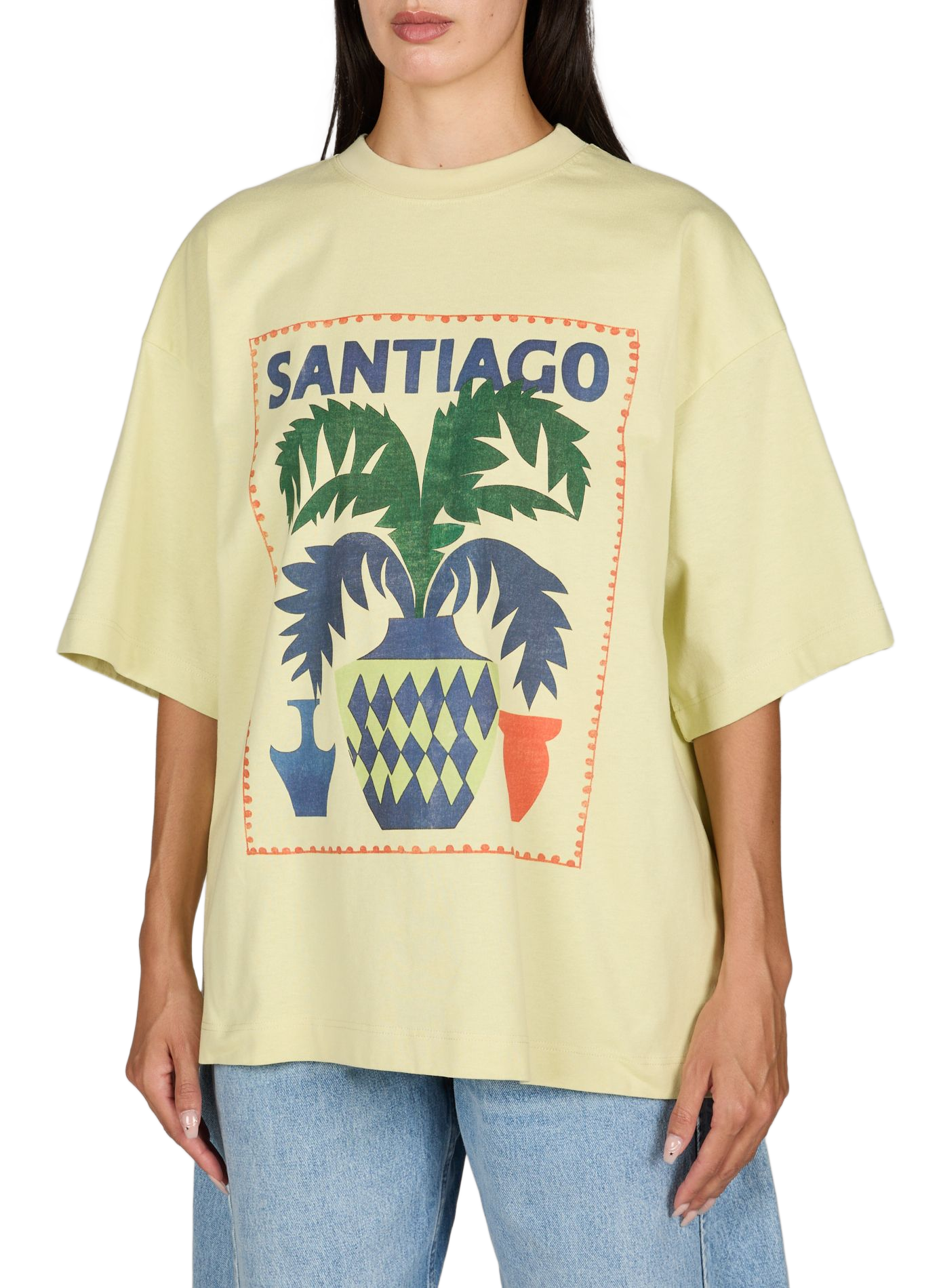 Tee-shirt droit sérigraphié TOPSHOP Vert
