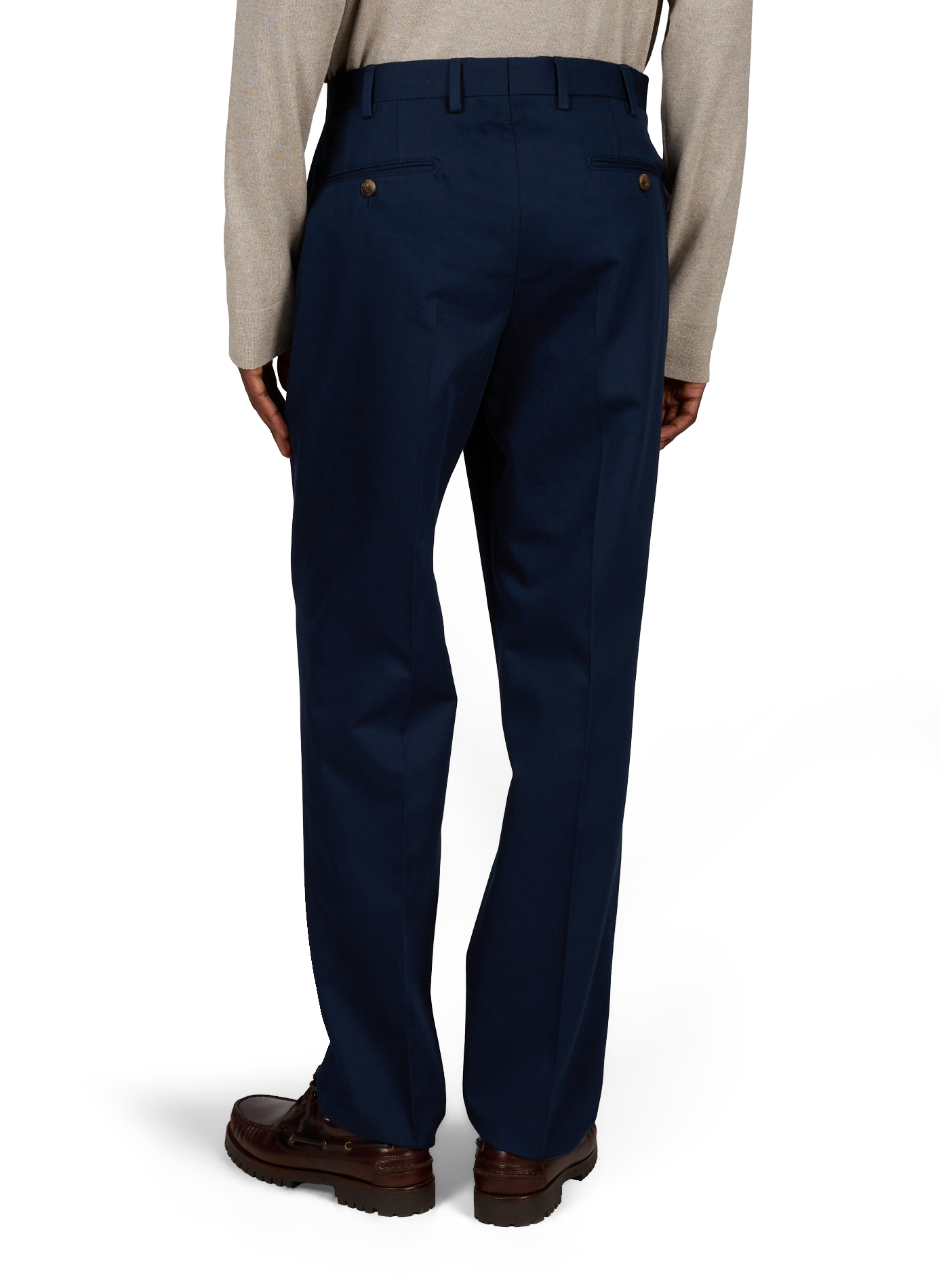 Straight cotton and linen trousers FACONNABLE Blue