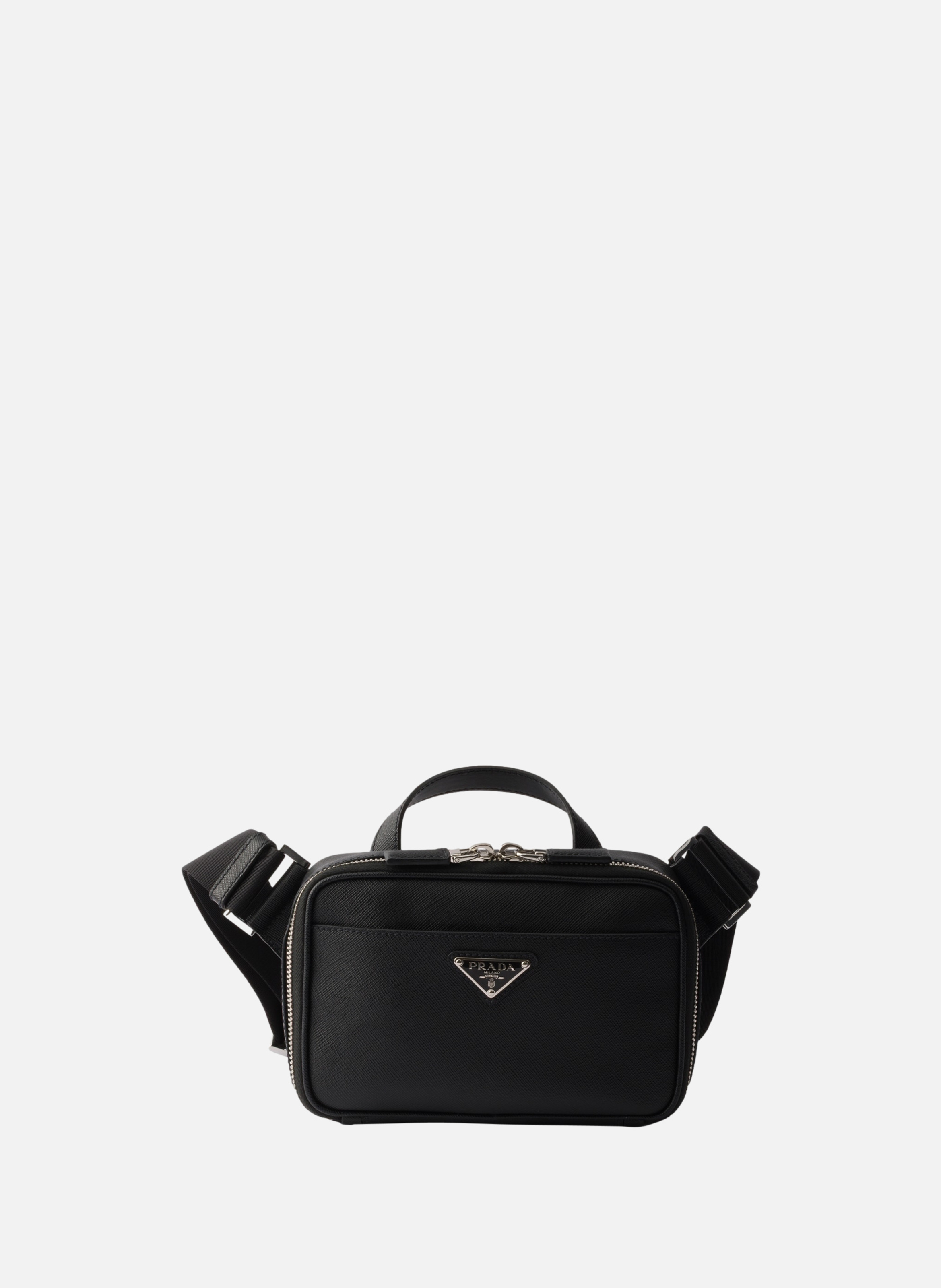 Sac porté épaule en cuir saffiano PRADA Noir
