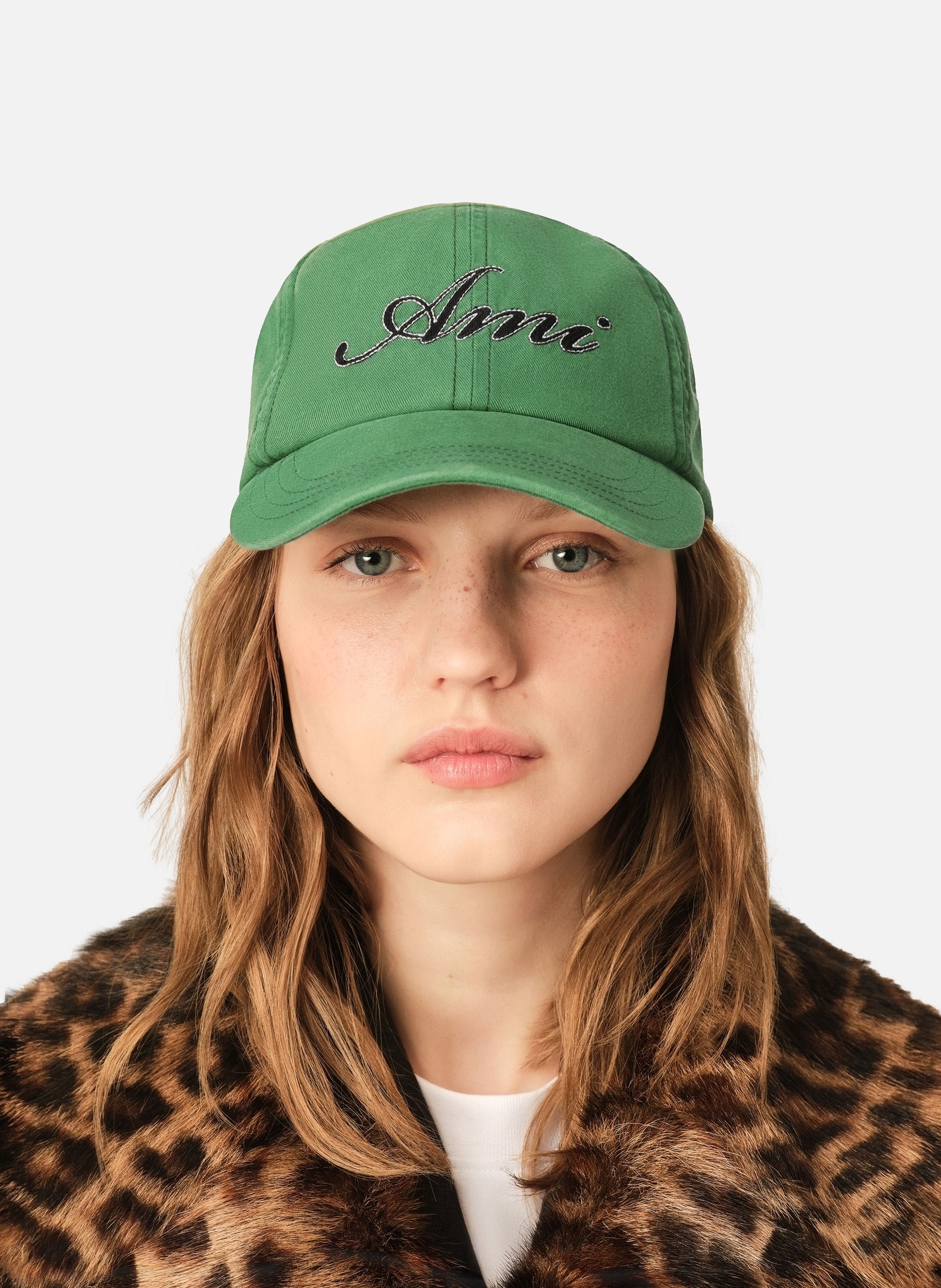 Casquette unisexe en coton broderie ami paris AMI PARIS Vert