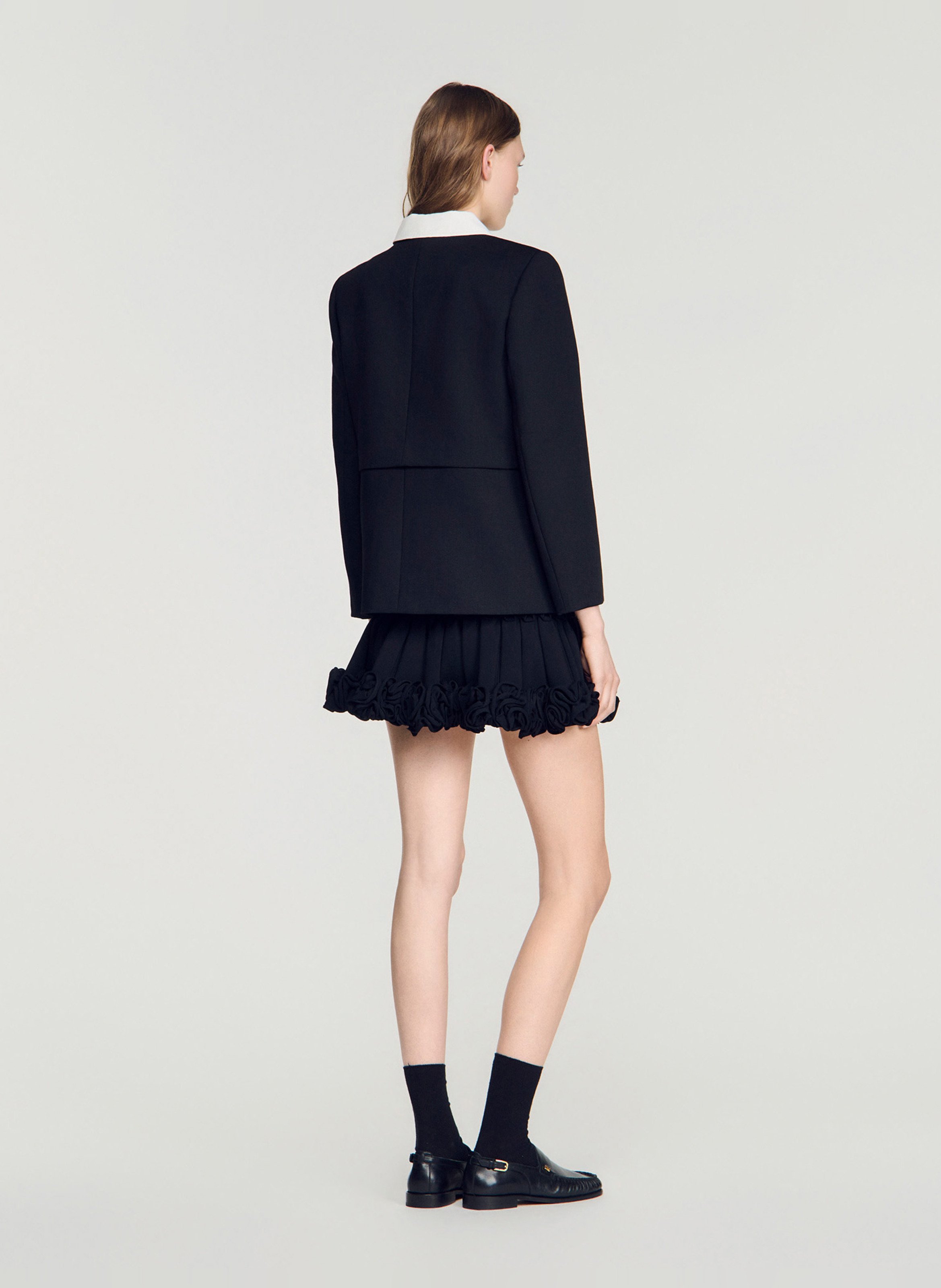 Veste de tailleur en laine SANDRO Noir