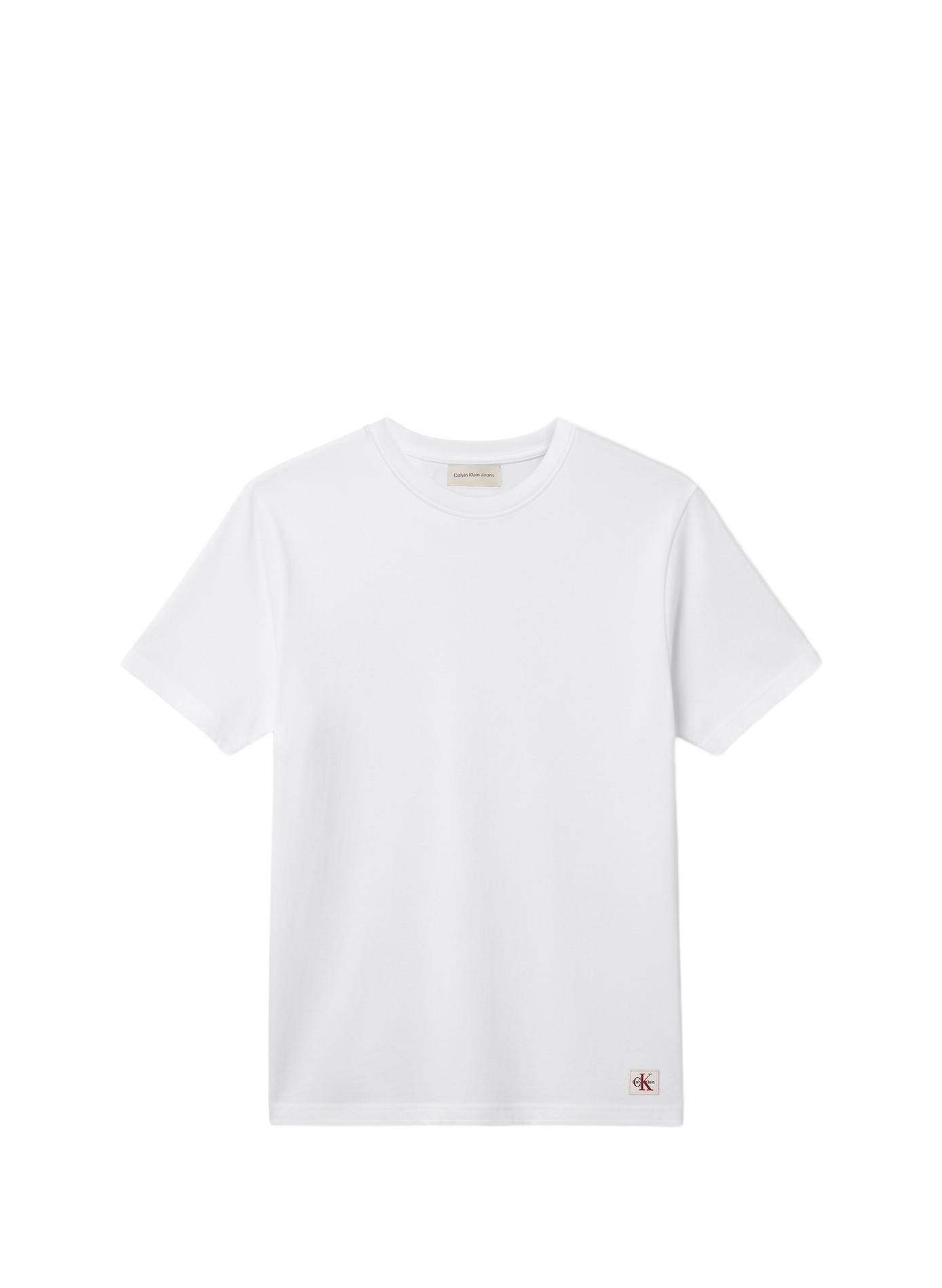 Plain round neck t-shirt in blended cotton CALVIN KLEIN White