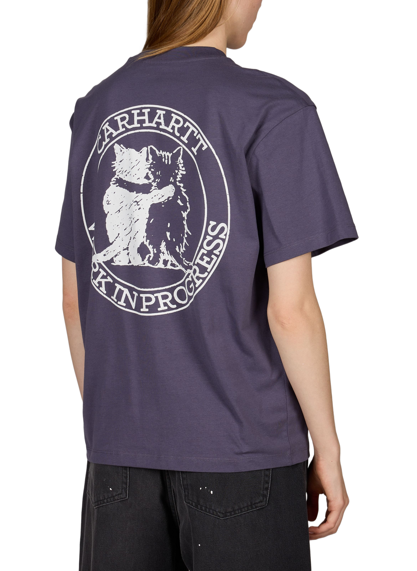 T-shirt Hugging Cats with back print in cotton CARHARTT WIP Purple