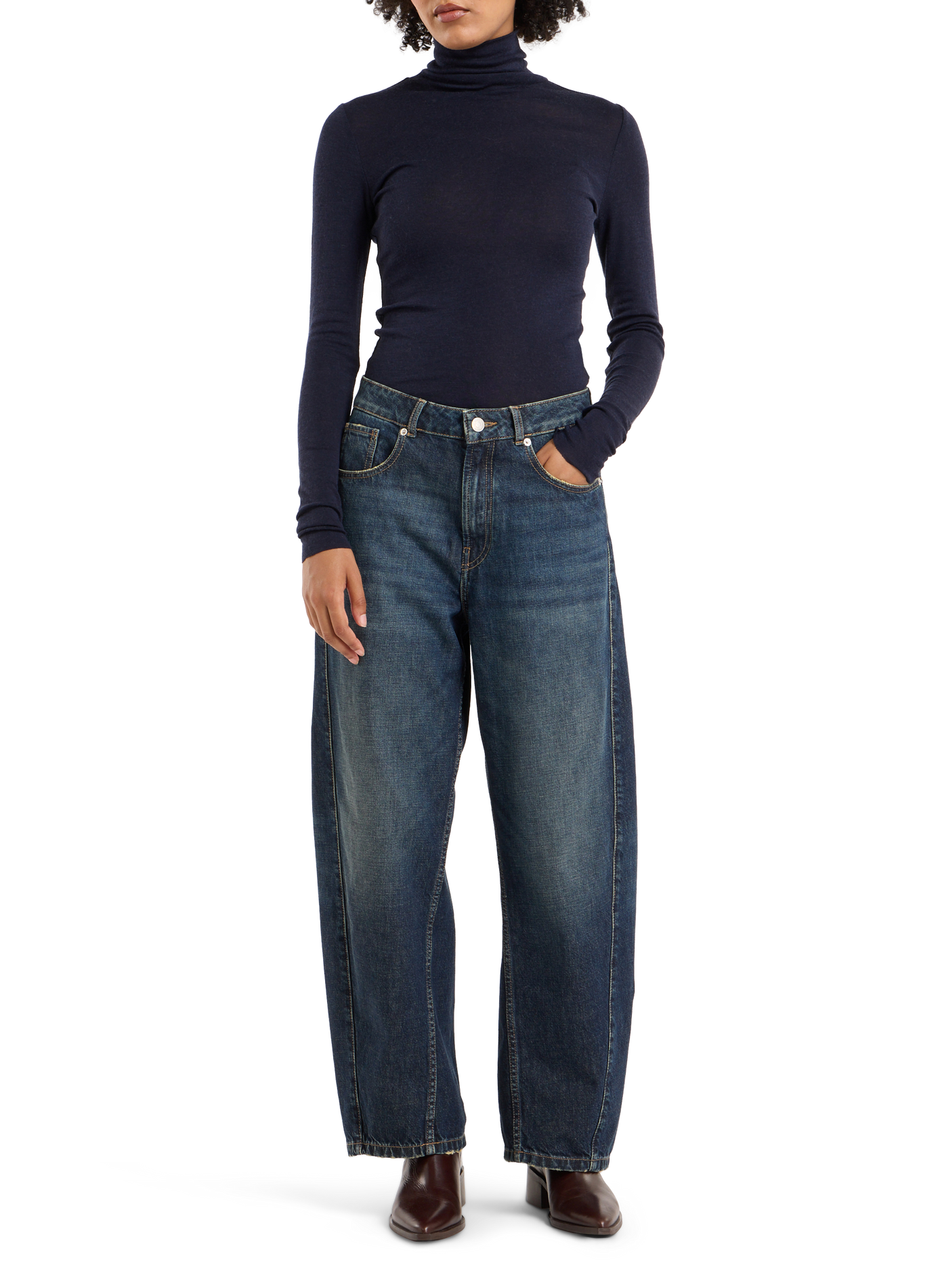 Solid color Bucli wool turtleneck sweater SAISON 1865 Blue