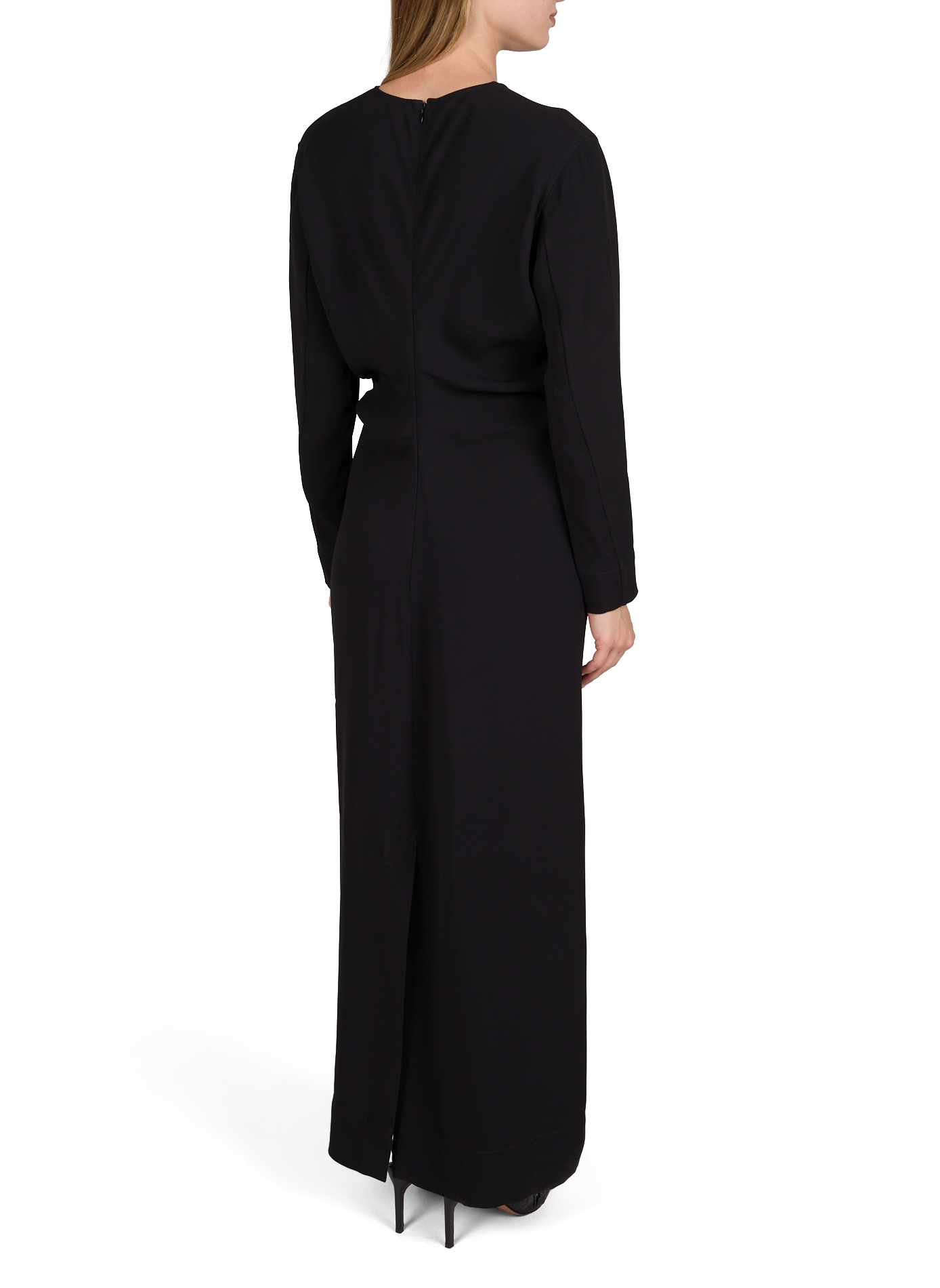 Langes Kleid mit langen Ärmeln und tief sitzender Taille TOTEME Schwarz