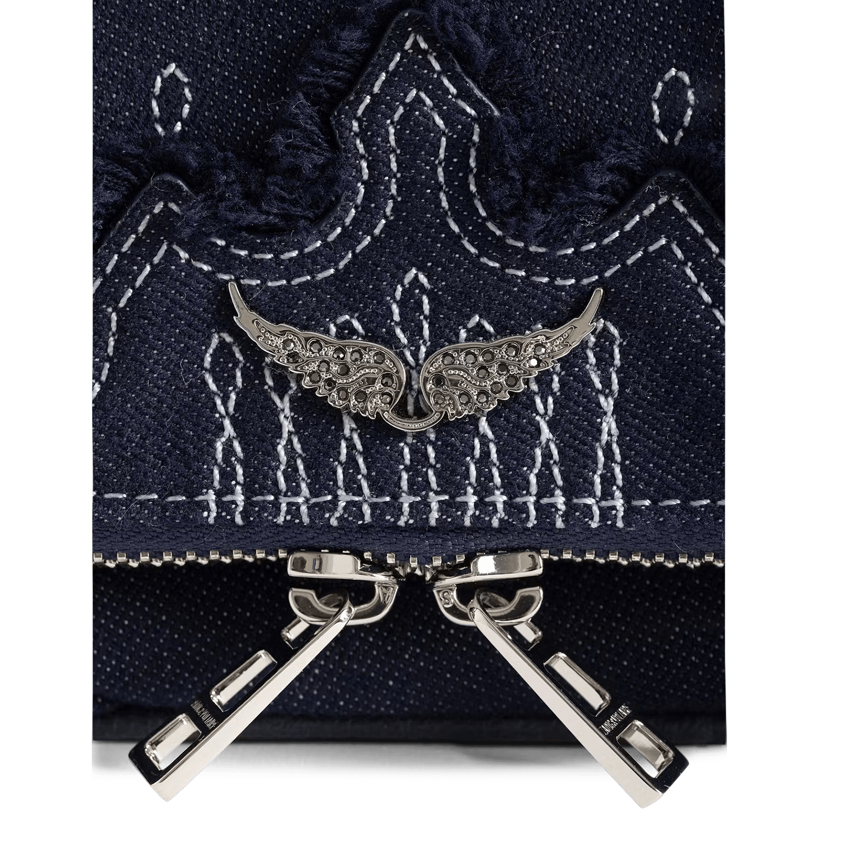 Schoudertas in mini rock denim ZADIG&VOLTAIRE Blauw