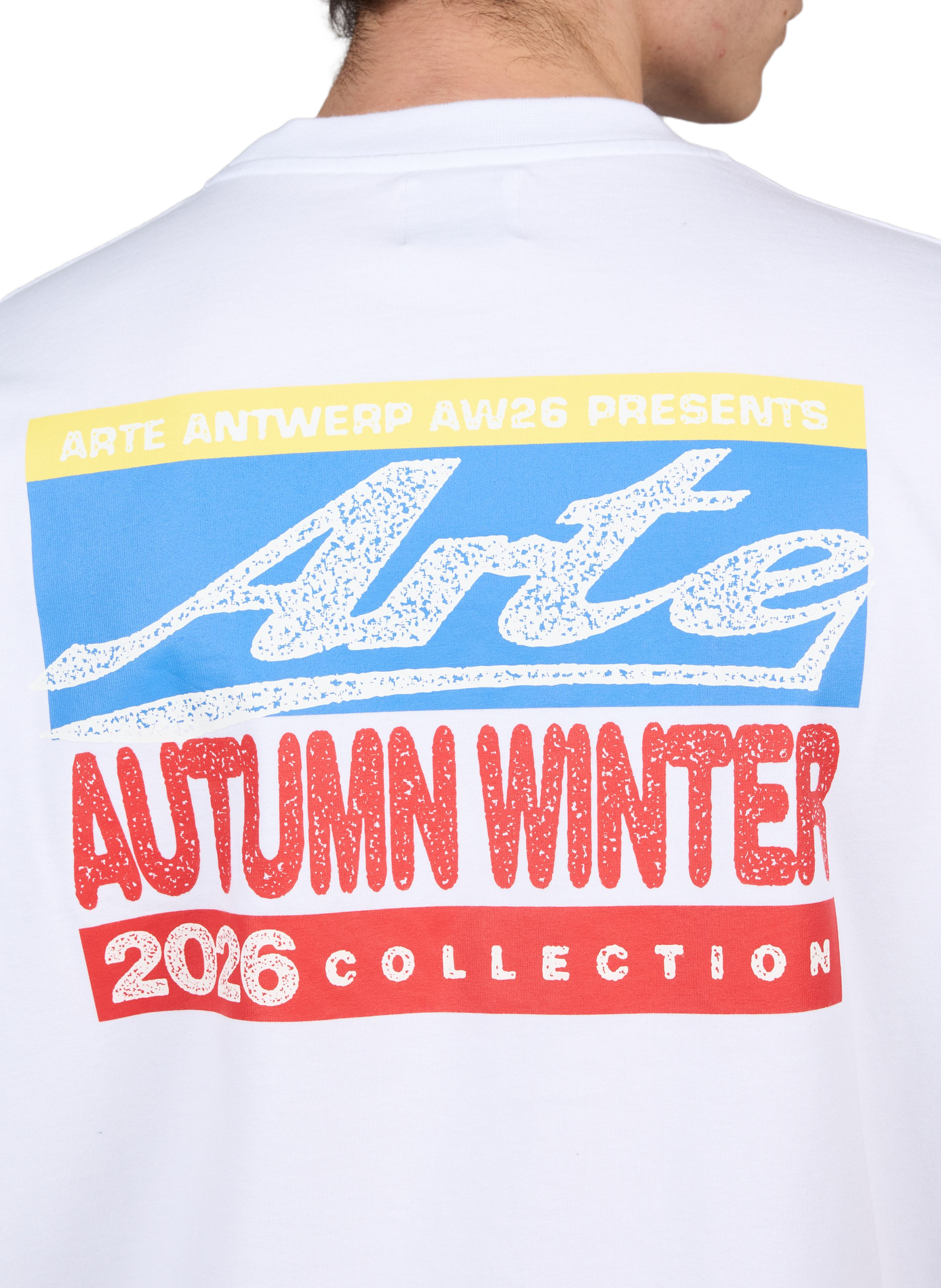 Tee-shirt droit col rond sérigraphié en coton ARTE ANTWERP Blanc