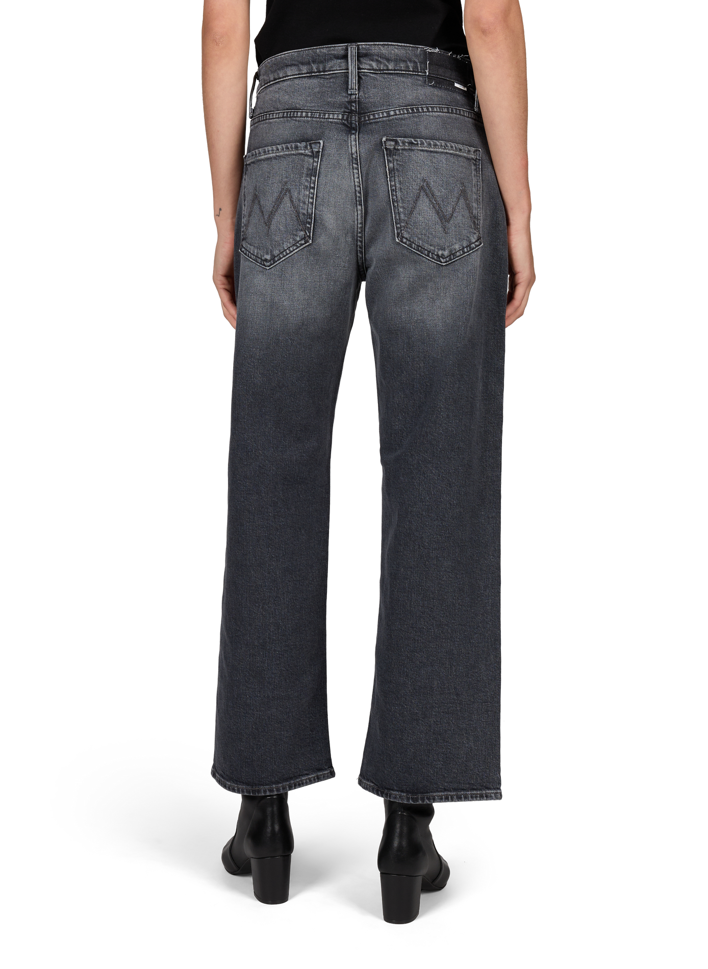 Straight leg jeans The Dodger Flood in cotton MOTHER Grey
