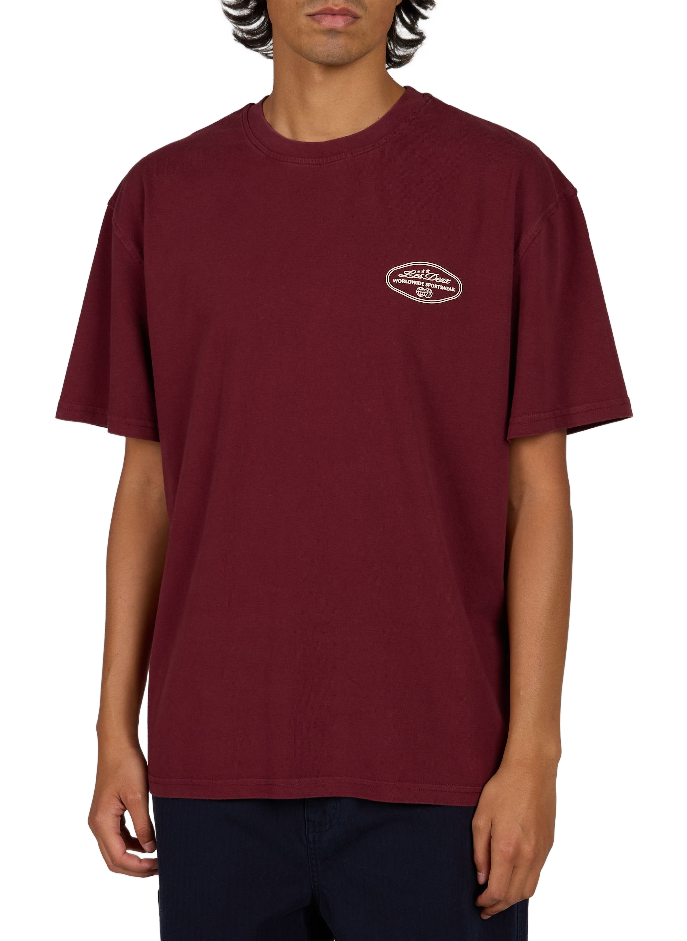 Straight round neck printed t-shirt LES DEUX Red