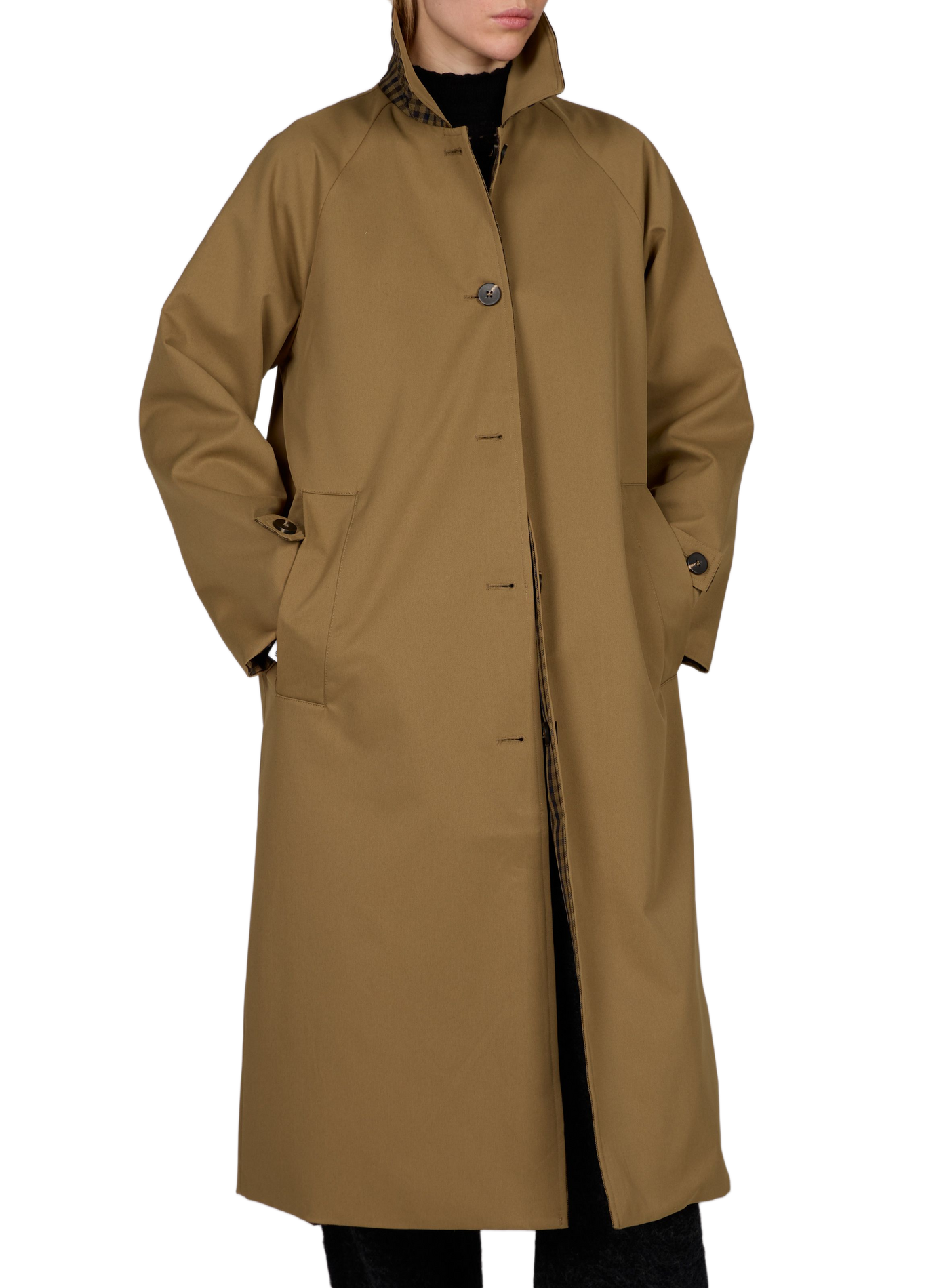 Tenela classic collar mid-length straight trench coat VILA Beige