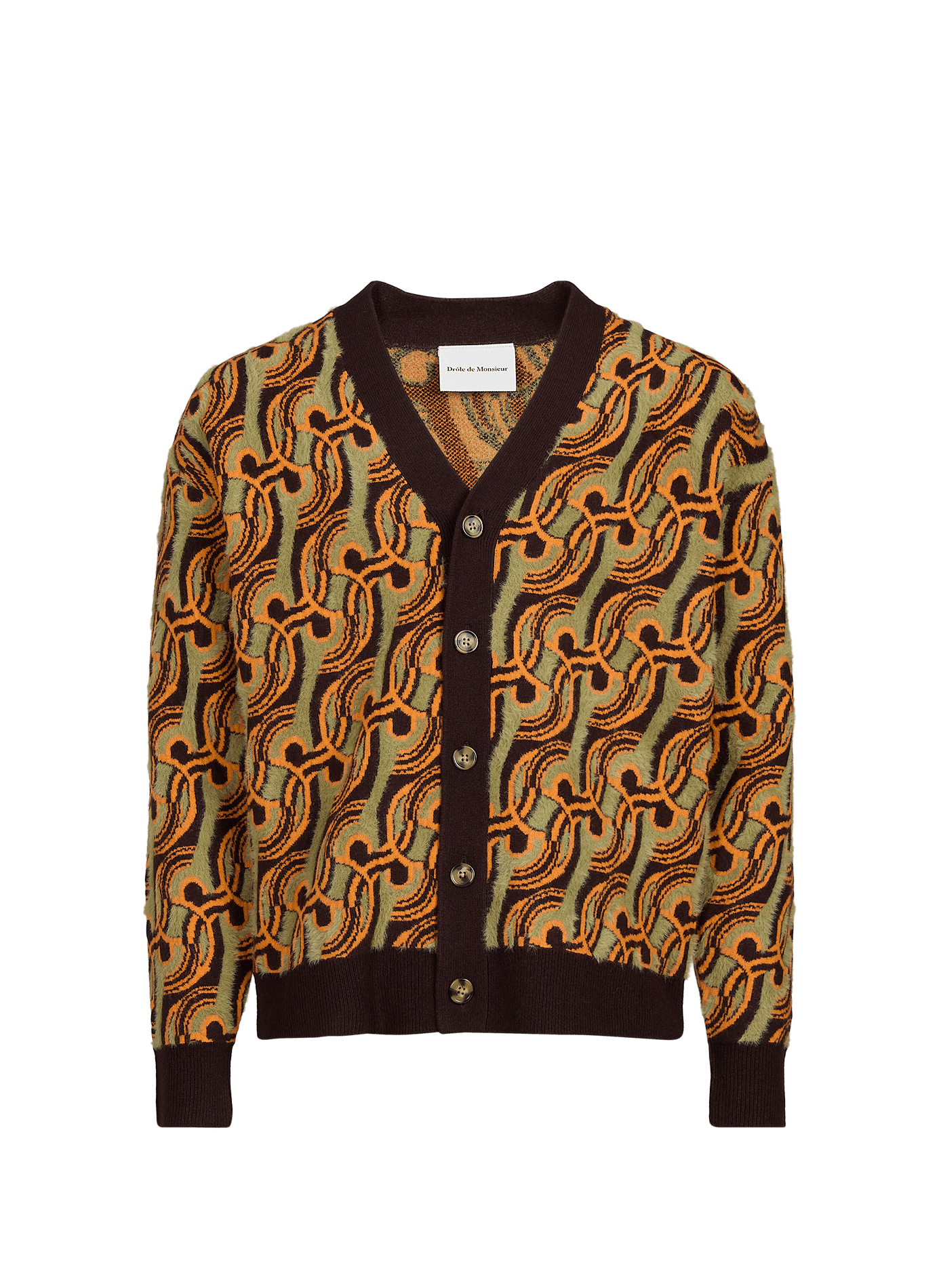 Strickjacke D Abstraktes Spiegelbild DROLE DE MONSIEUR Khaki
