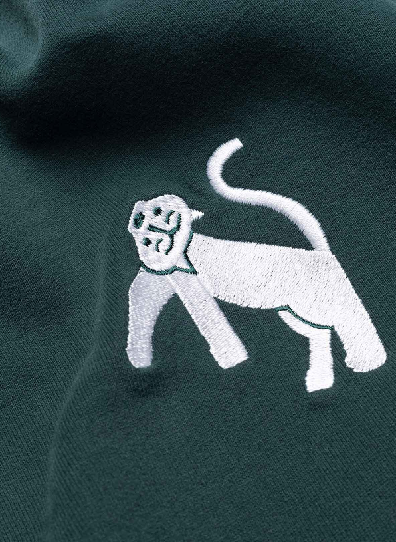 Straight-fit crew-neck sweatshirt with embroidered motifs OLOW Green