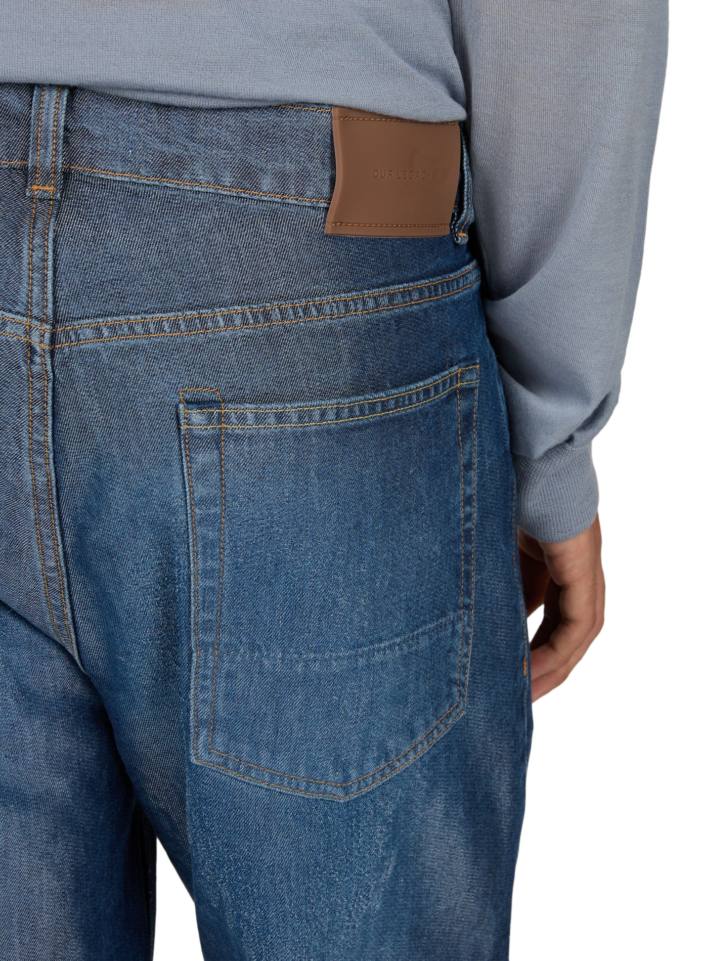 Wijde broek van gemengd katoen. OUR LEGACY Blauw