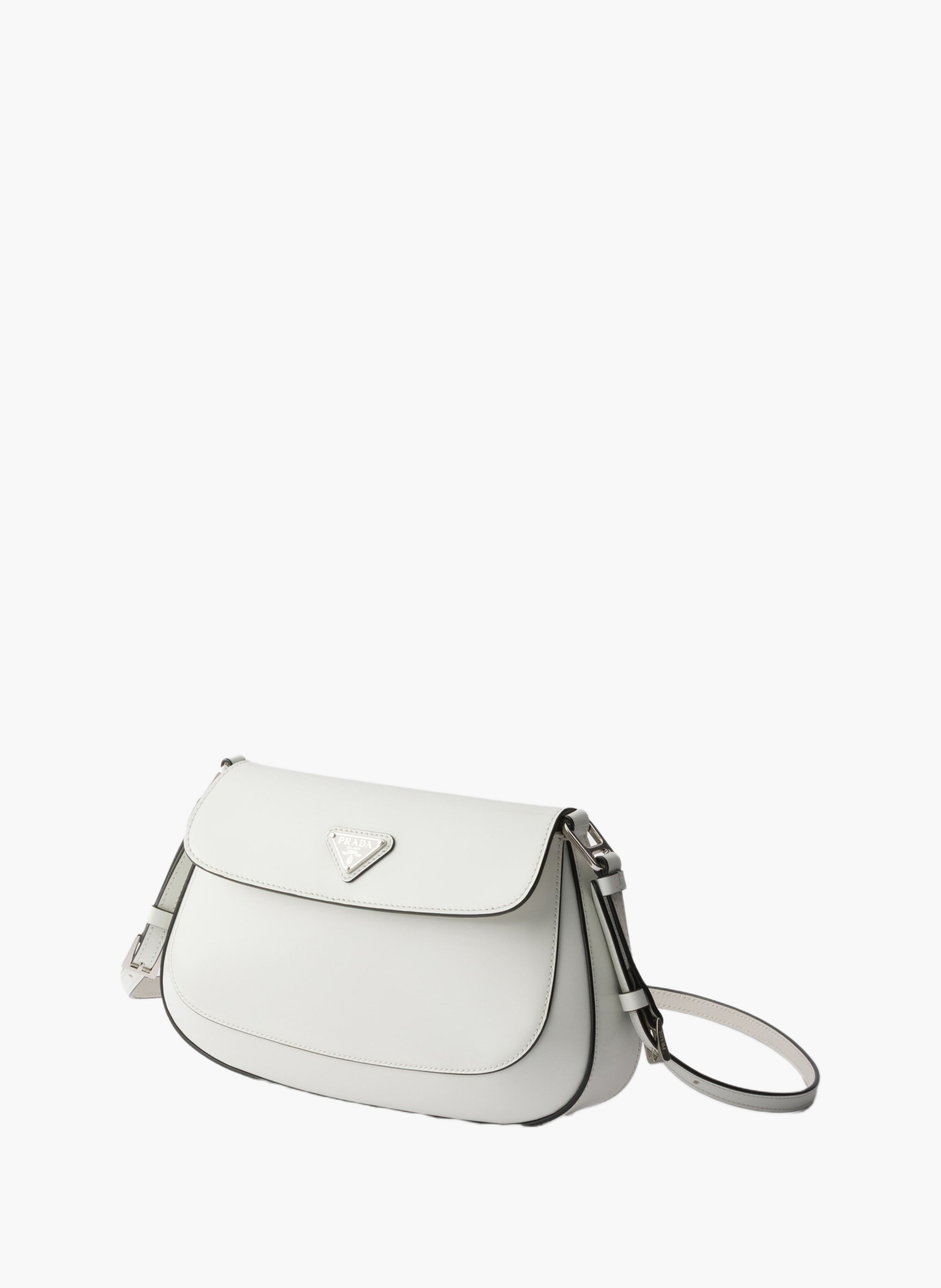 Sac porté épaule prada cleo en cuir brossé PRADA Blanc
