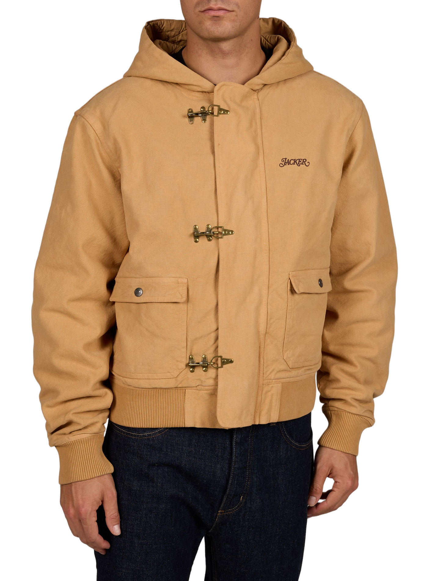 Oversized cotton jacket JACKER. Brown